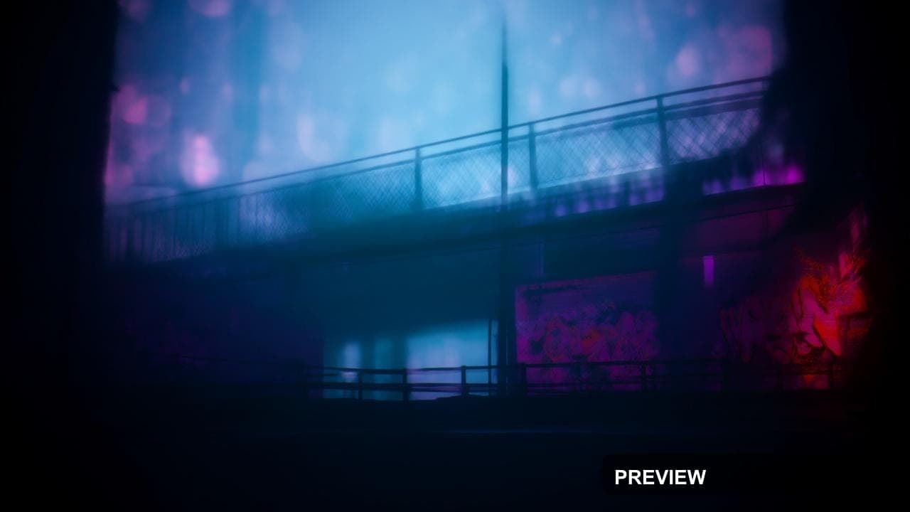 Bridge, Tech aesthetic, Street Art, Moody mood, Tri-tone accents, Bokeh patte... — wallpaper — 1280×720, Space, Cinematic, Moody