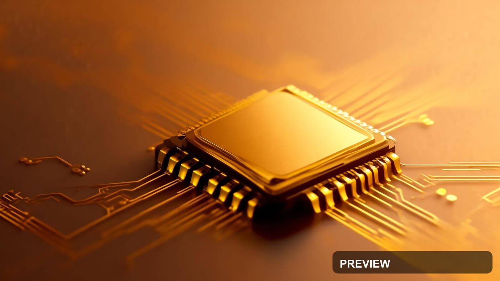 Microchip, Maximal aesthetic, Stylized Illustration, Cozy mood, Gold accents,... — wallpaper — 1920×1080, Space, Cinematic, Cozy