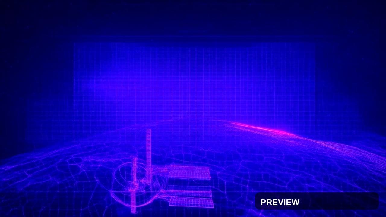 Space Station, Naturecore aesthetic, Wireframe, Epic mood, Neon Purple accent... — wallpaper — 1280×720, Neon, Cinematic, Soft