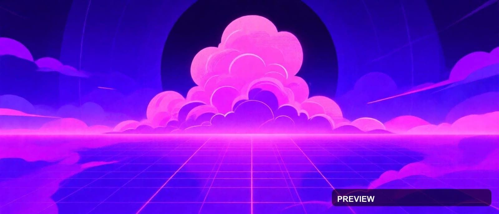 Cloudscape, Mythic aesthetic, Stylized Illustration, Energetic mood, Neon Vio... — wallpaper — 1680×720, Neon, Cinematic, Energetic