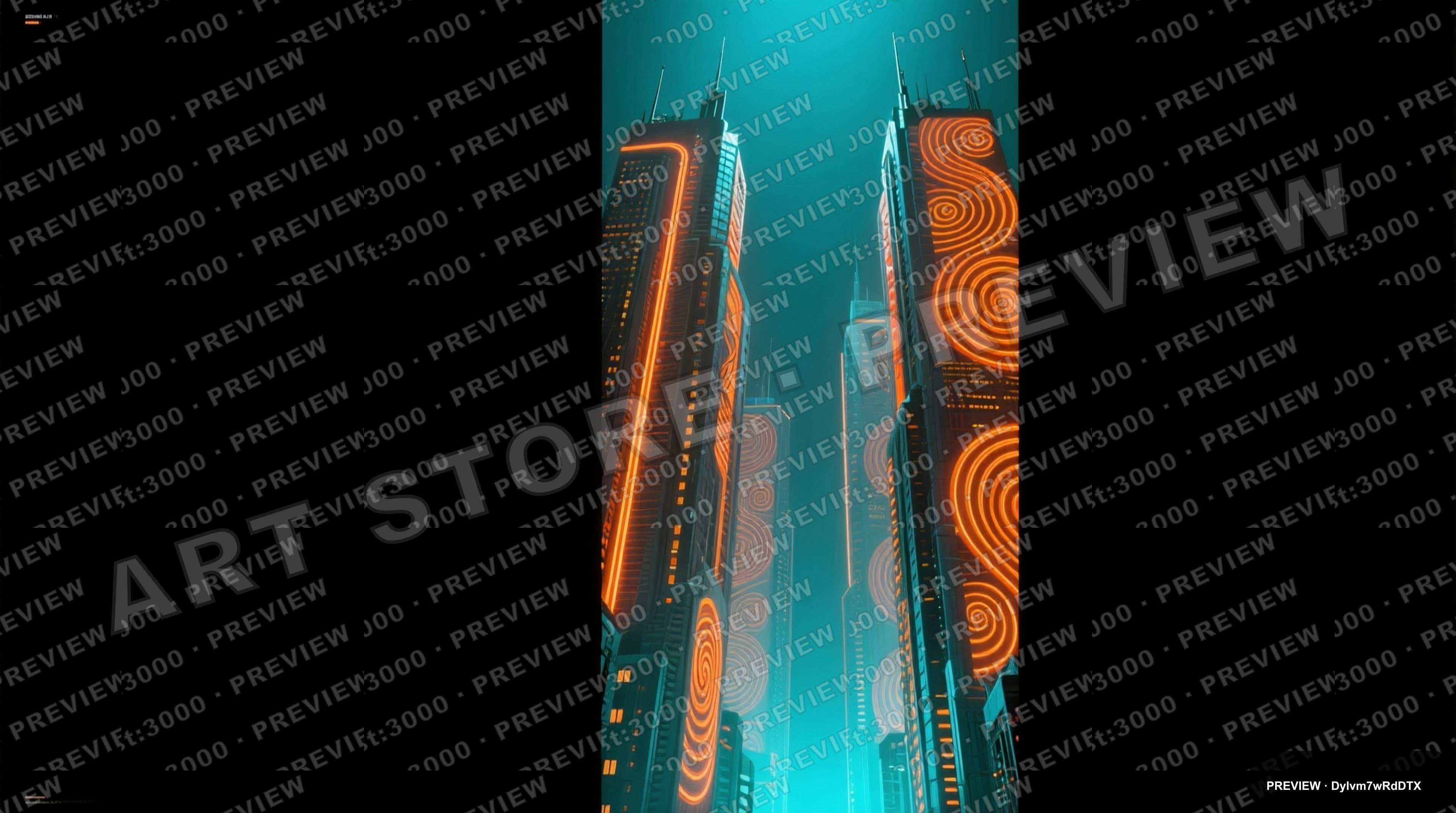 Skyscrapers, Retro Arcade aesthetic, Concept Art, Moody mood, Orange accents,... — wallpaper — 3840×2144, Neon, Cinematic, Moody