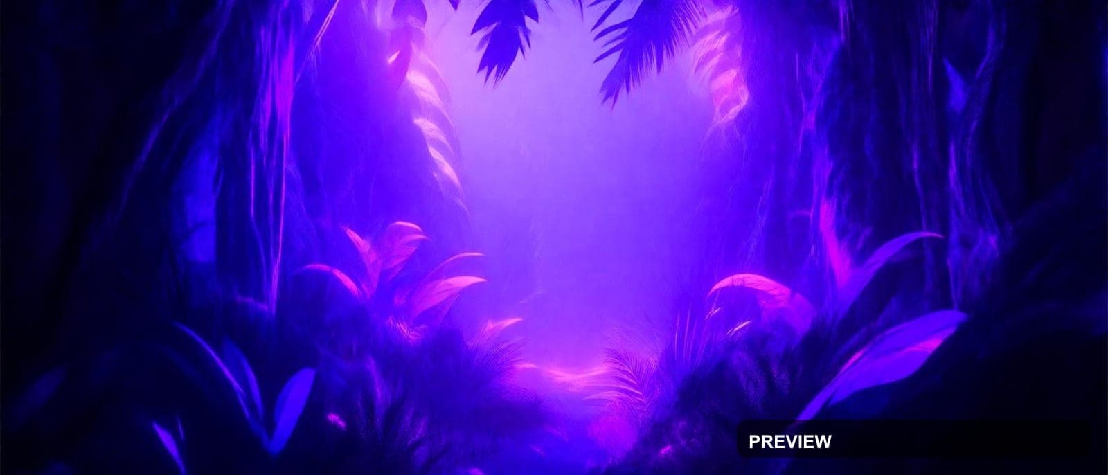 Jungle, Solarpunk aesthetic, Holographic, Cozy mood, Neon Violet accents, hig... — wallpaper — 1680×720, Neon, Cinematic, Cozy