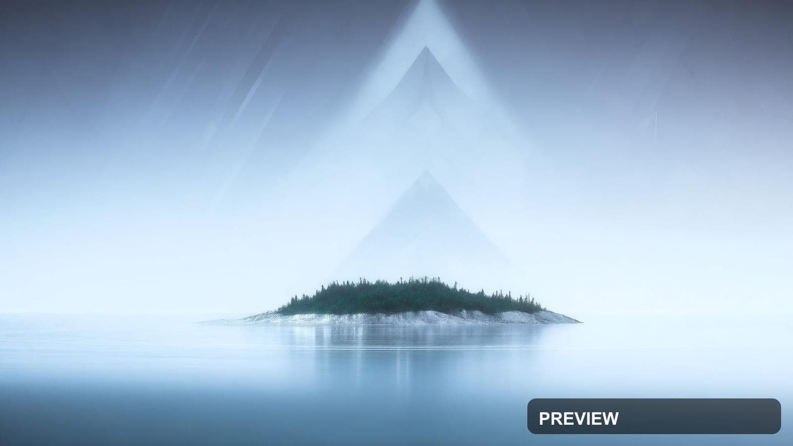 Island, Sci‑Fi aesthetic, Long Exposure, Clean mood, Gray accents, Triangles ... — wallpaper — 1920×1080, Sci‑Fi, Cinematic, Clean
