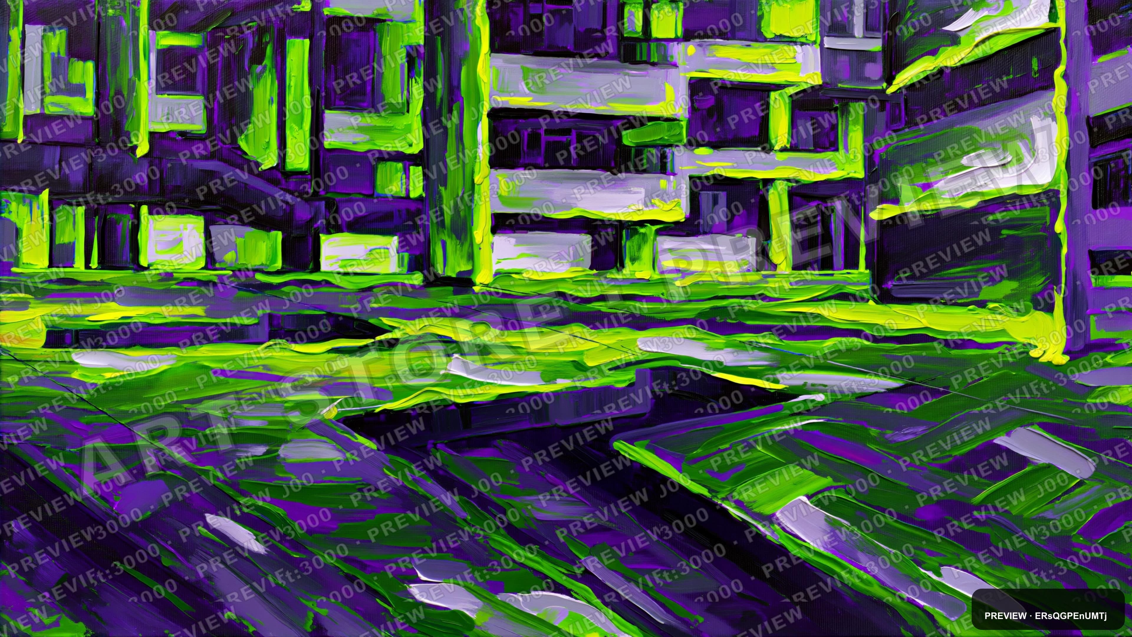 Concrete Brutalism, Neon Noir aesthetic, Oil Painting, Bold mood, Neon Lime a... — wallpaper — 3840×2160, Neon, Cinematic, Bold