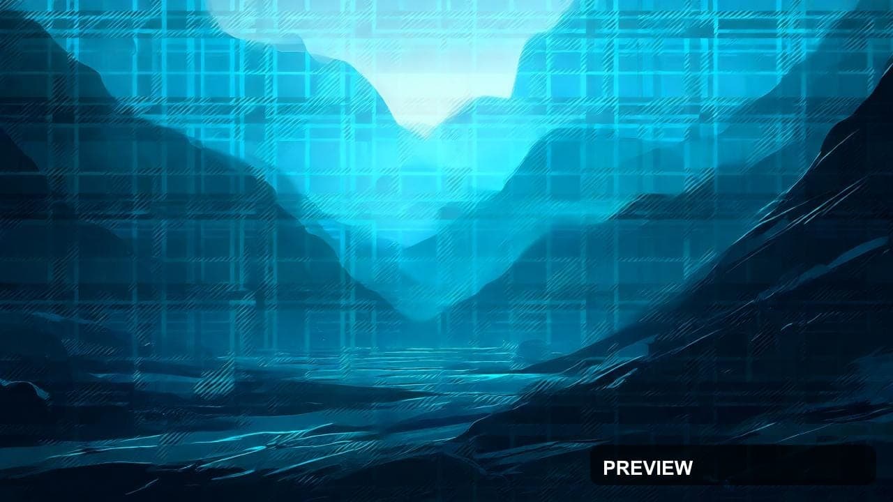 Valley, Solarpunk aesthetic, Stylized Illustration, Mysterious mood, Cyan acc... — wallpaper — 1280×720, Space, Cinematic, Mysterious