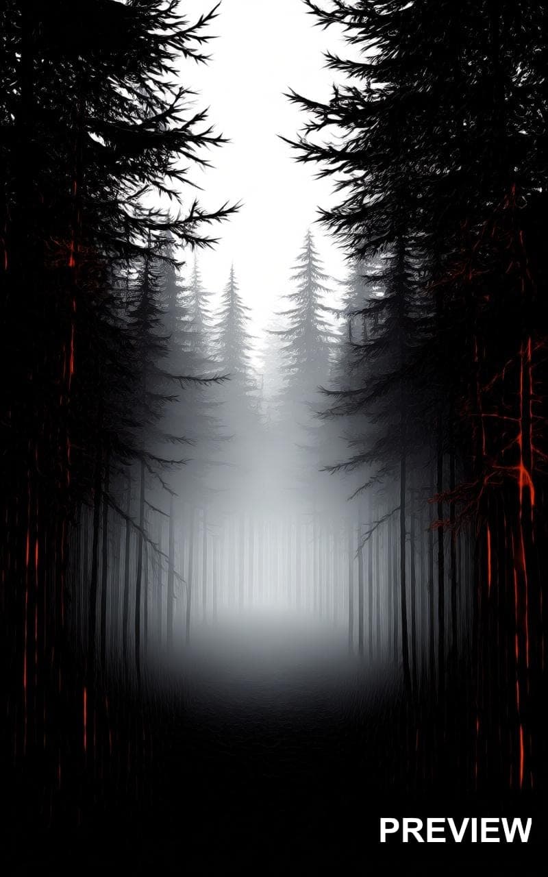 Pine Forest, Vaporwave aesthetic, Charcoal, Nostalgic mood, Neon Orange accen... — wallpaper — 800×1280, Neon, Cinematic, Soft