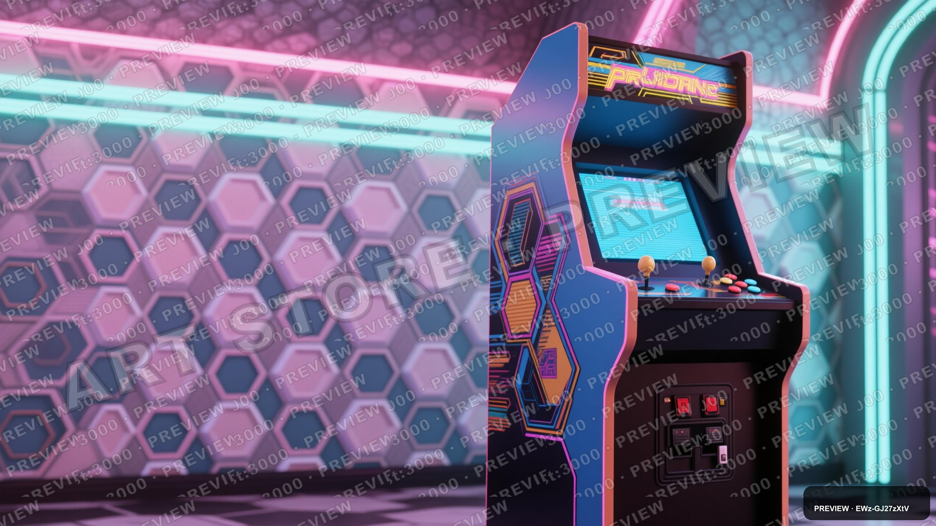 Arcade Cabinet, Retro Arcade aesthetic, Architectural Visualization, Clean mo... — wallpaper — 3840×2160, Neon, Cinematic, Clean