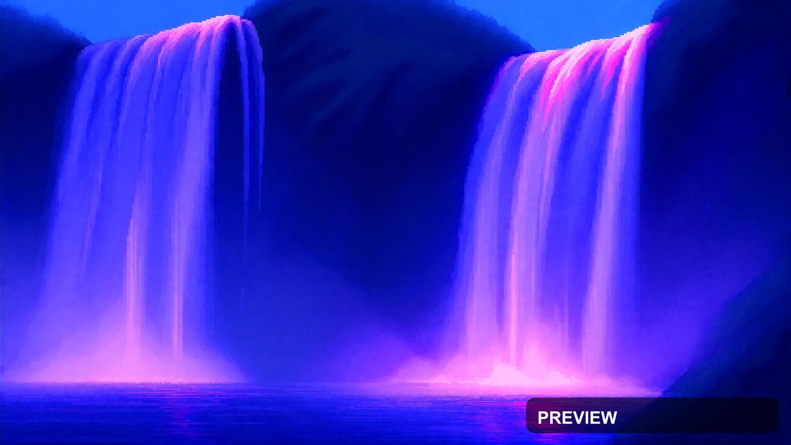 Waterfall, Vaporwave aesthetic, Gouache, Serene mood, Neon Magenta accents, u... — wallpaper — 3840×2160, Neon, Cinematic, Serene
