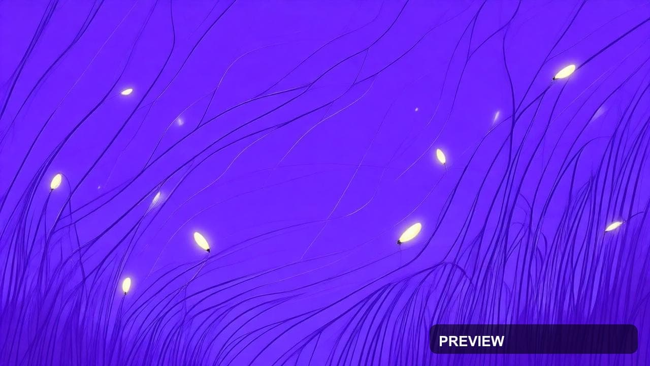 Fireflies, Mystic aesthetic, Line Art, Serene mood, Violet accents, high deta... — wallpaper — 1280×720, Space, Cinematic, Serene