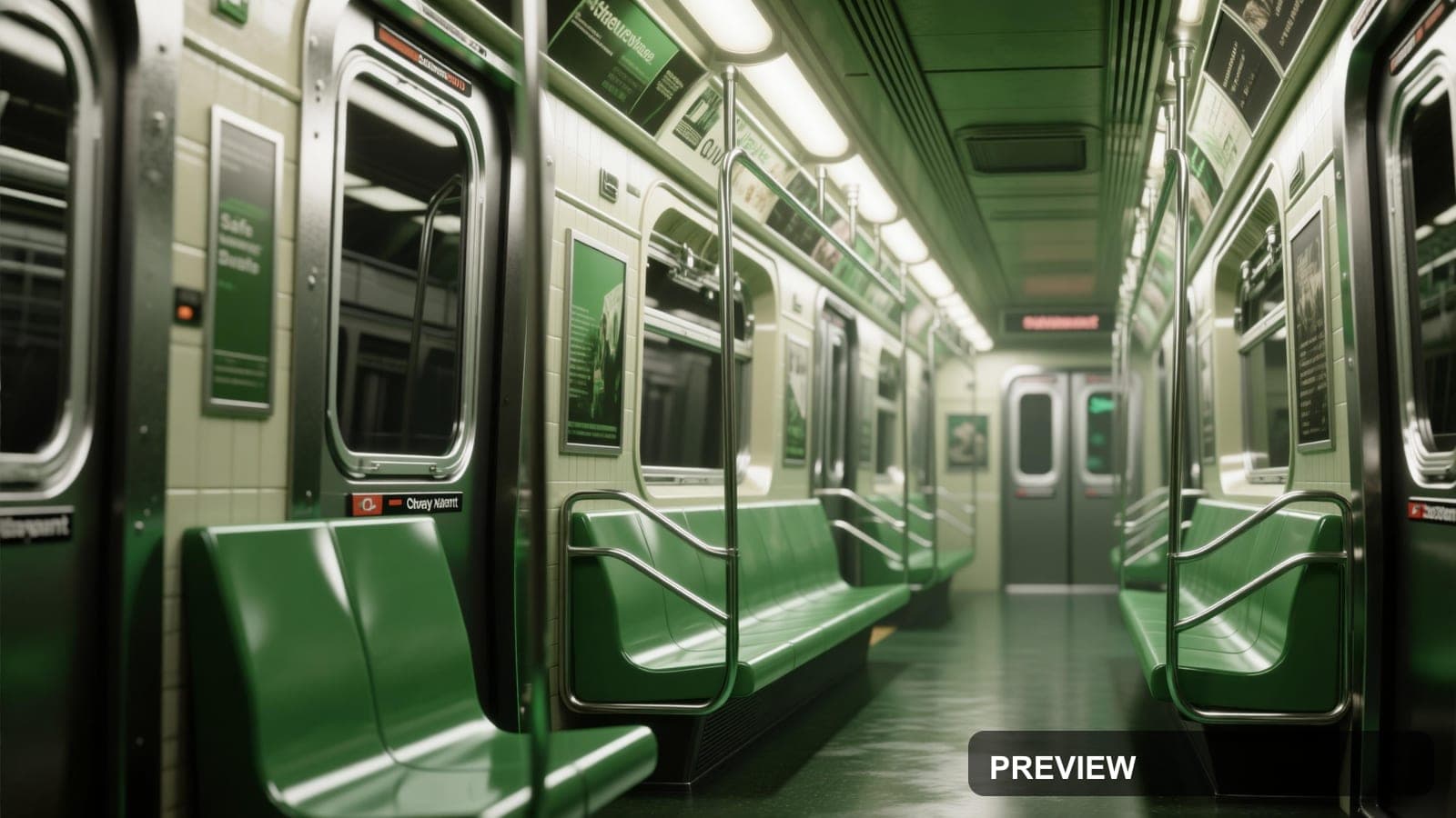 Subway, Cozy aesthetic, Airbrush, Clean mood, Green accents, high detail, ult... — wallpaper — 3840×2160, Space, Cinematic, Cozy