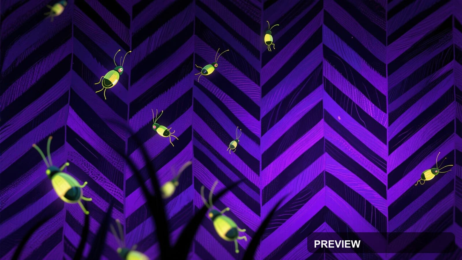 Fireflies, Dark aesthetic, Airbrush, Playful mood, Violet accents, Herringbon... — wallpaper — 3840×2160, Space, Cinematic, Dark