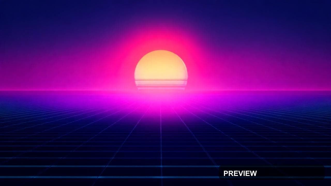 a synthwave sunset over a retro grid landscape, photorealistic, wide angle, c... — wallpaper — 1280×720, Synthwave, Photorealistic