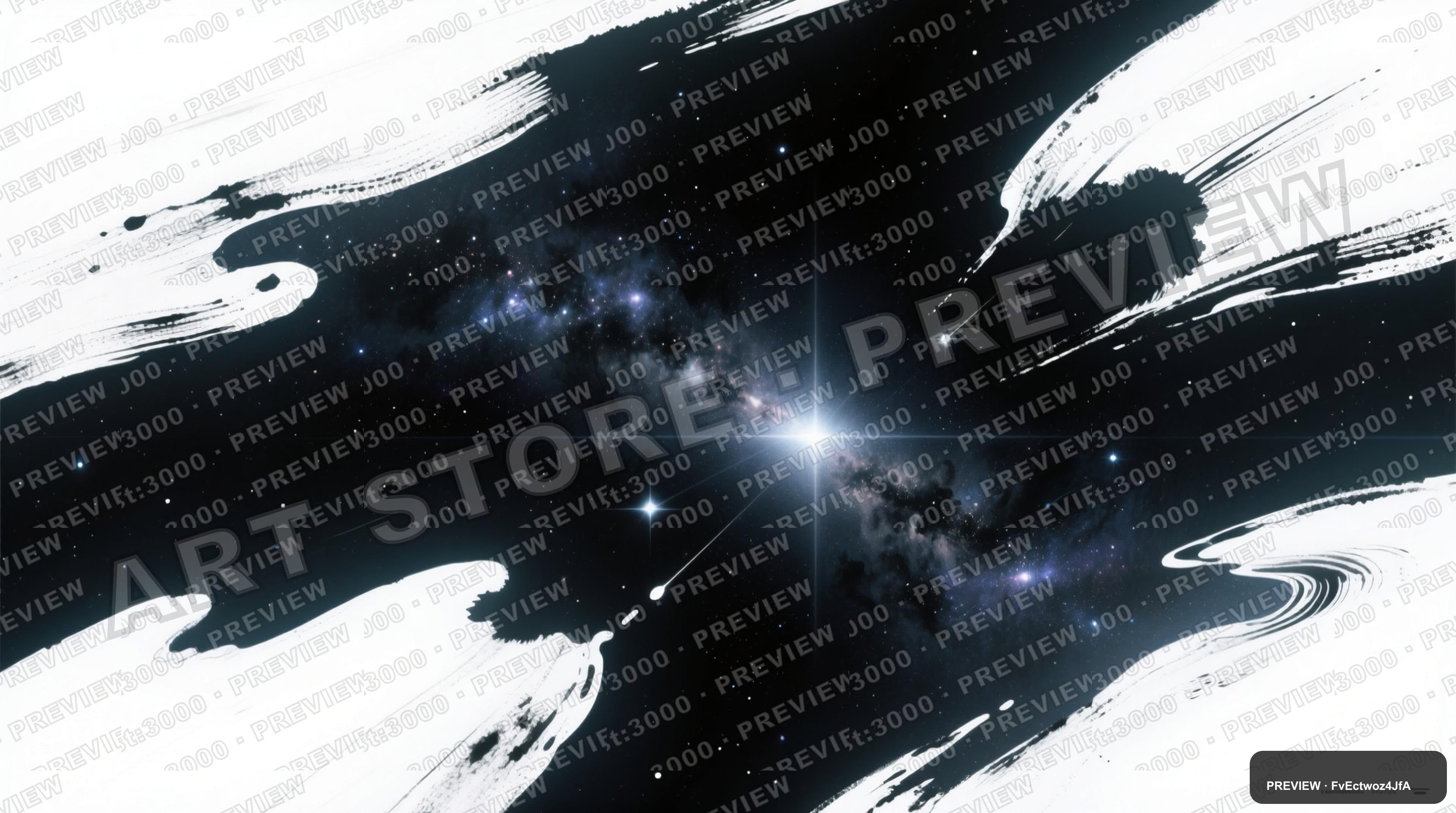Starfield, Surreal aesthetic, Ink Wash, Futuristic mood, White accents, 80s v... — wallpaper — 3840×2144, Space, Cinematic, Soft