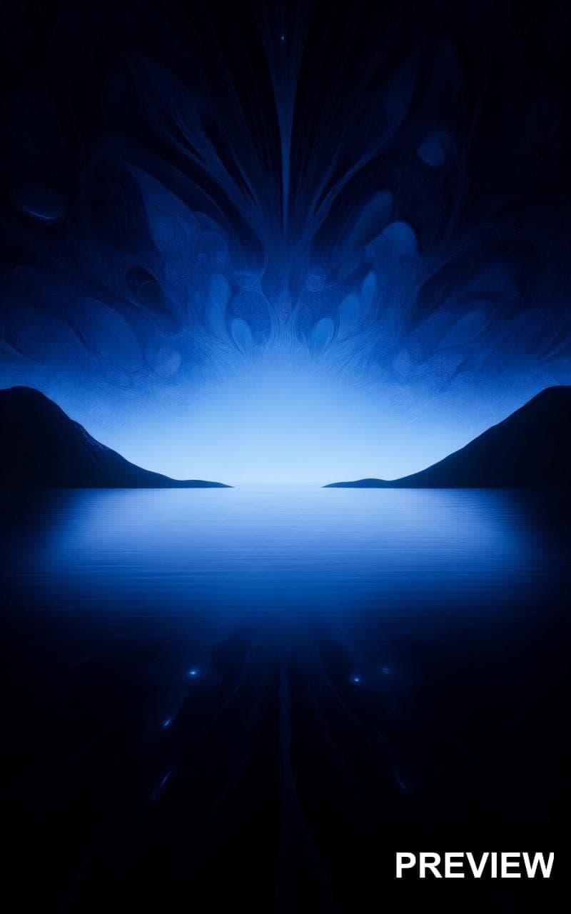 Lake, Dreamcore aesthetic, Surreal, Energetic mood, Black accents, Fractals p... — wallpaper — 800×1280, Space, Cinematic, Energetic