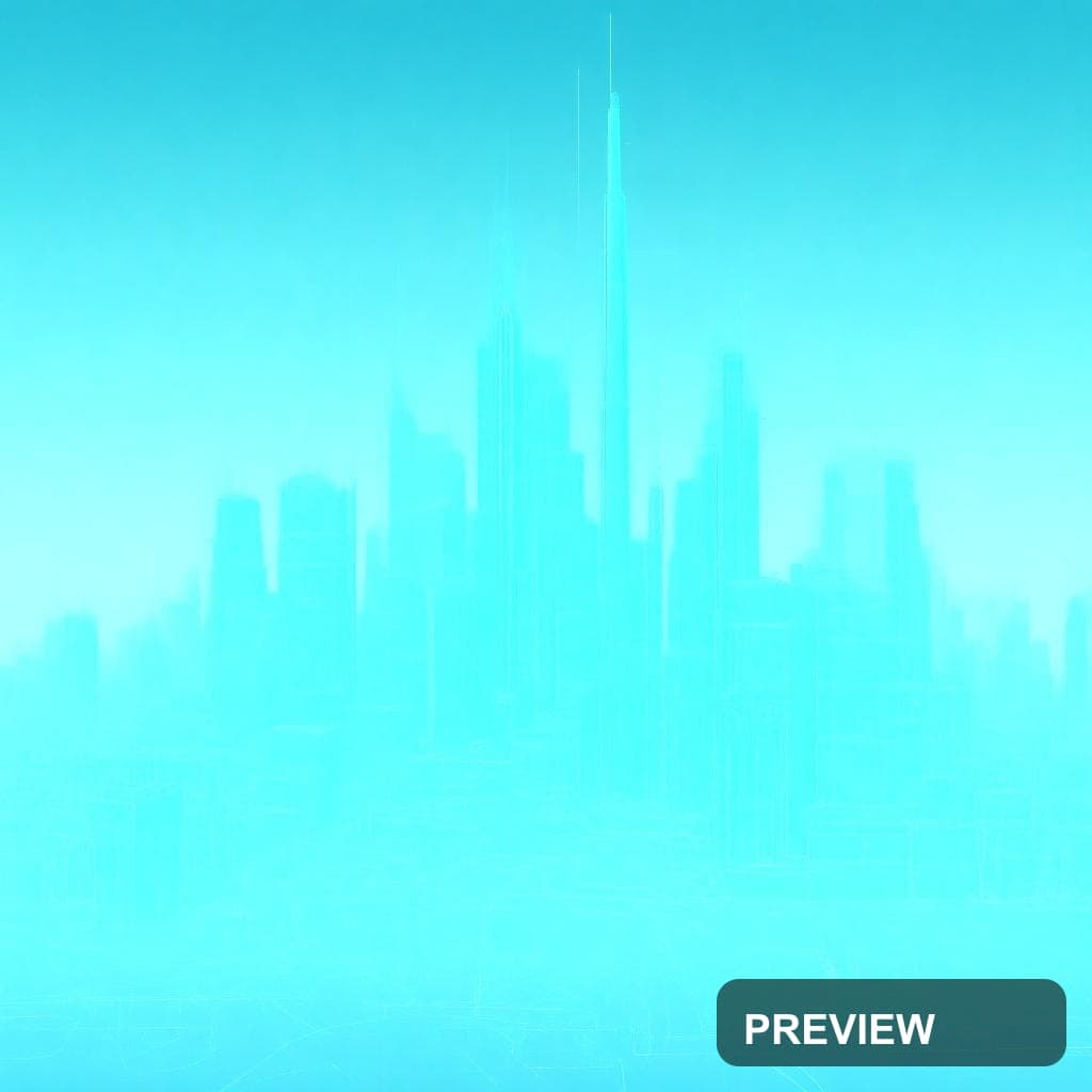 Skyline, Mythic aesthetic, Blueprint, Playful mood, Turquoise accents, Bauhau... — wallpaper — 1024×1024, Space, Cinematic, Soft