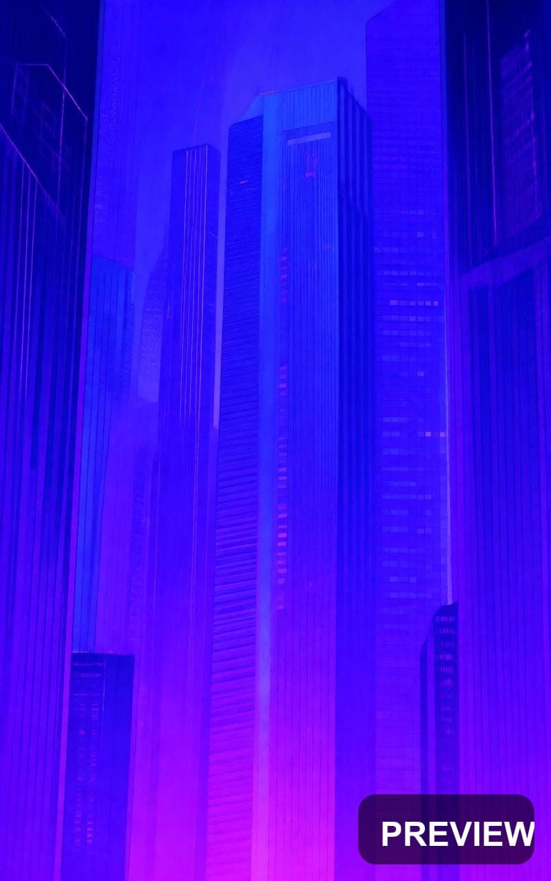 Skyscrapers, Retro Arcade aesthetic, Watercolor, Moody mood, Neon Violet acce... — wallpaper — 800×1280, Neon, Cinematic, Moody