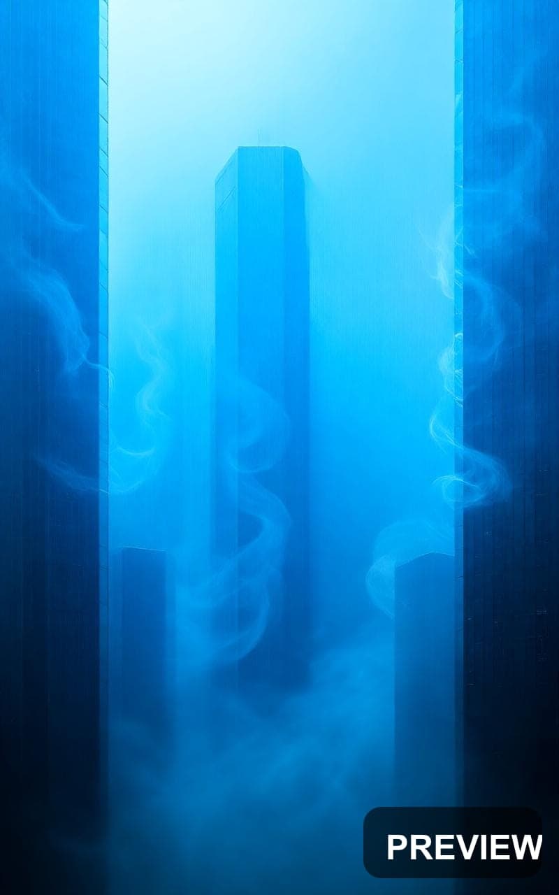 Skyscrapers, Cozy aesthetic, Brutalist, Mysterious mood, Ice Tones accents, S... — wallpaper — 800×1280, Space, Cinematic, Cozy