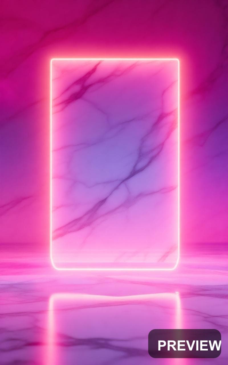 Marble, Synthwave aesthetic, Neon Glow, Meditative mood, Warm Palette accents... — wallpaper — 800×1280, Neon, Cinematic, Soft