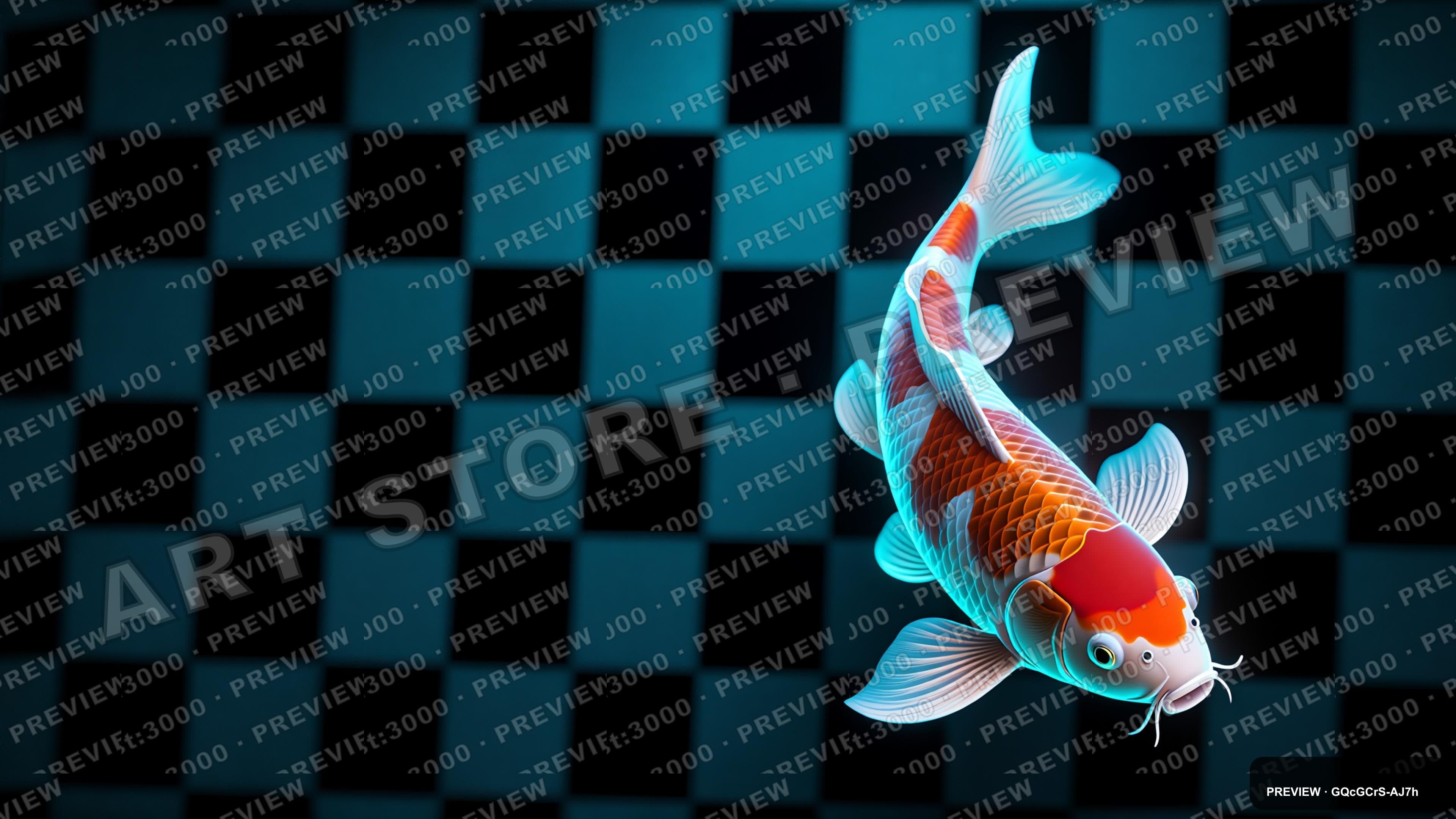 Koi Fish, Chill aesthetic, High Contrast, Dark mood, Soft Contrast accents, C... — wallpaper — 3840×2160, Neon, Cinematic, Dark