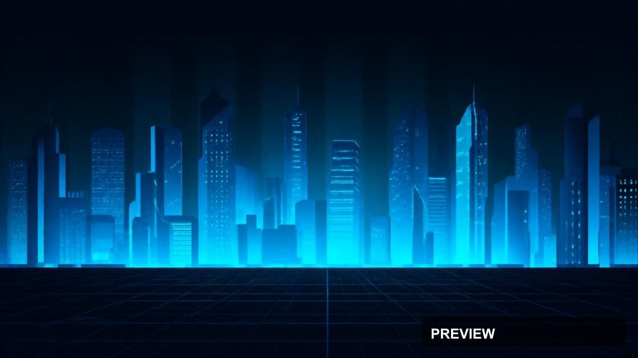 Cityscape, Neon Noir aesthetic, Vector, Clean mood, Blue accents, Grid patter... — wallpaper — 1280×720, Neon, Cinematic, Clean