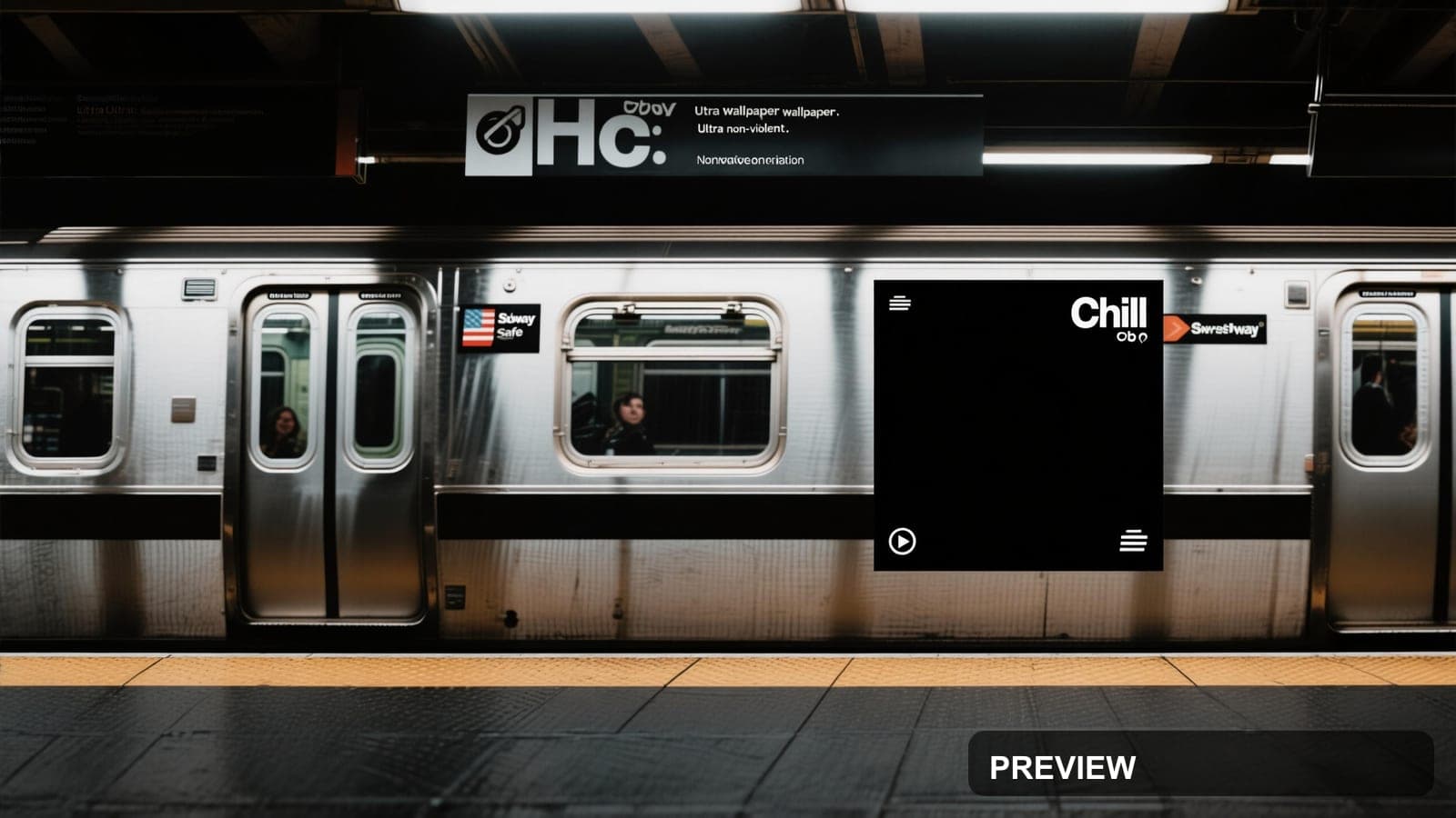 Subway, Chill aesthetic, Album Cover, Playful mood, Black accents, high detai... — wallpaper — 3840×2160, Space, Cinematic, Soft