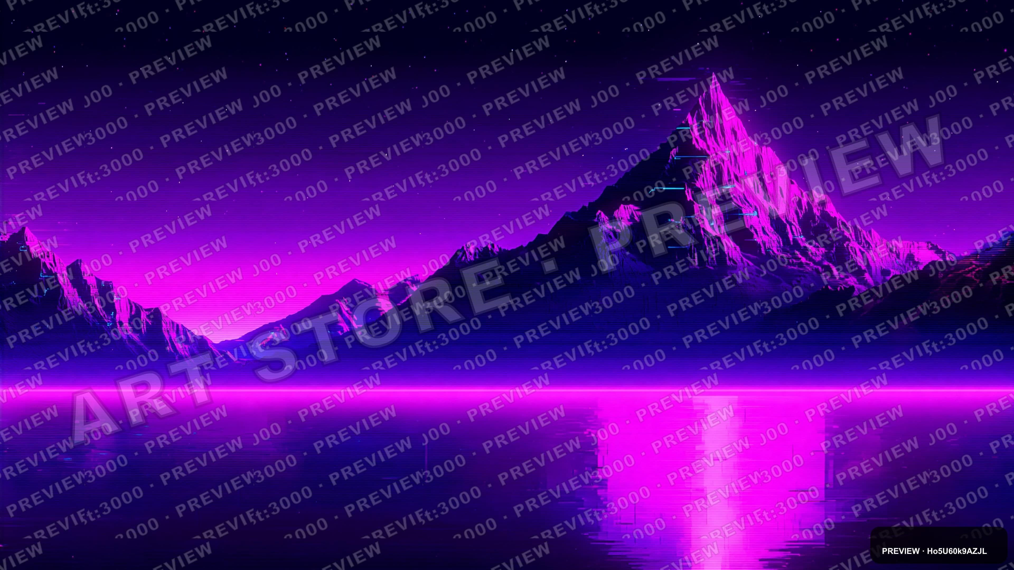 Mountain Lake, Retro Arcade aesthetic, Graphic Design, Serene mood, Neon Purp... — wallpaper — 3840×2160, Neon, Cinematic, Serene