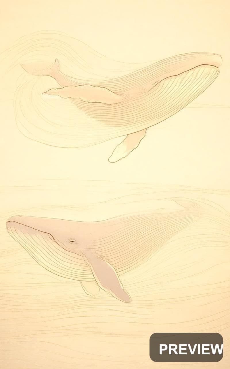 Whales, Mystic aesthetic, Pop Art, Luxurious mood, Beige accents, high detail... — wallpaper — 800×1280, Space, Cinematic, Soft