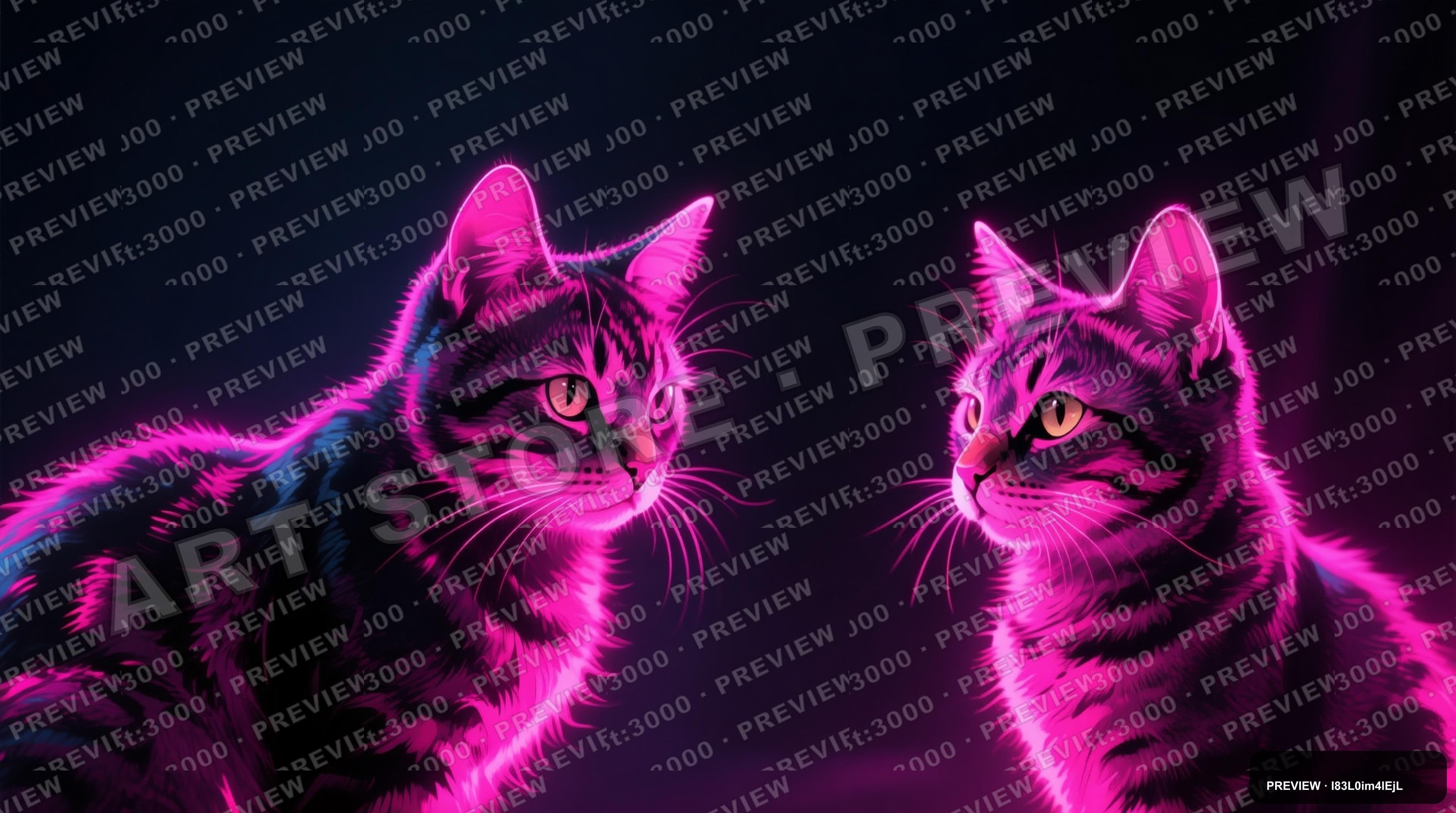 Cats, Neon aesthetic, Ink, Dark mood, Neon Magenta accents, 80s vibe, ultra c... — wallpaper — 3840×2144, Neon, Cinematic, Dark