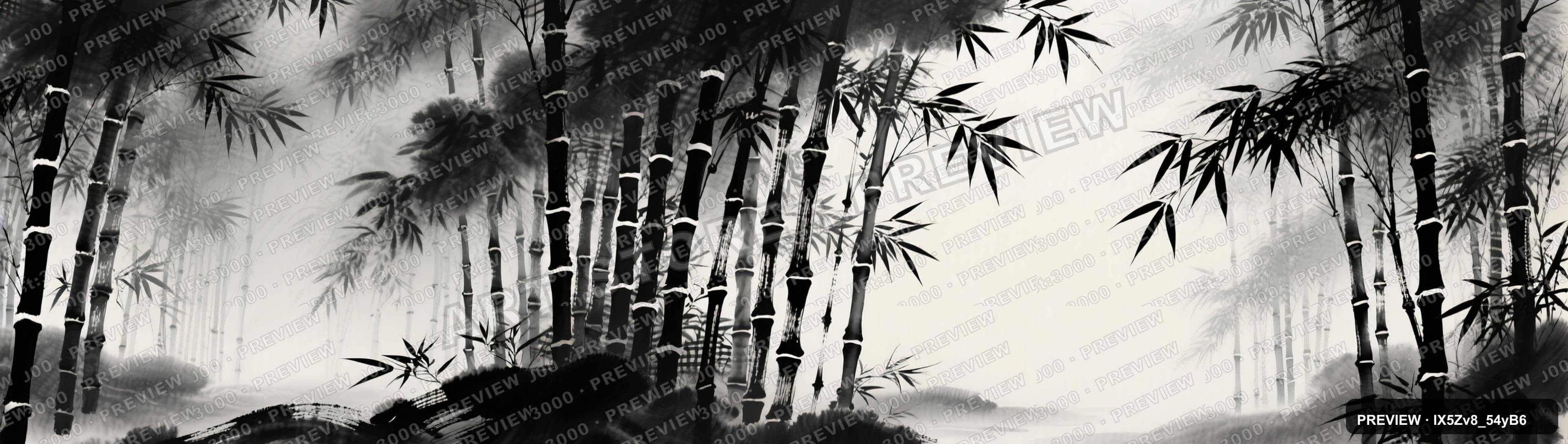 Bamboo Grove, Surreal aesthetic, Ink Wash, Dreamy mood, Black accents, Plaid ... — wallpaper — 3840×1088, Space, Cinematic, Dreamy