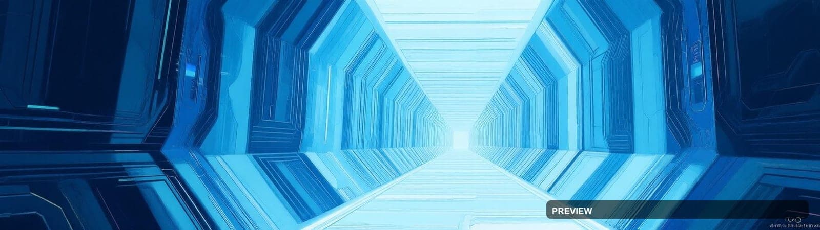 Sci‑Fi Corridor, Sci‑Fi aesthetic, Acrylic Painting, Serene mood, Tri-tone ac... — wallpaper — 1920×540, Sci‑Fi, Cinematic, Serene