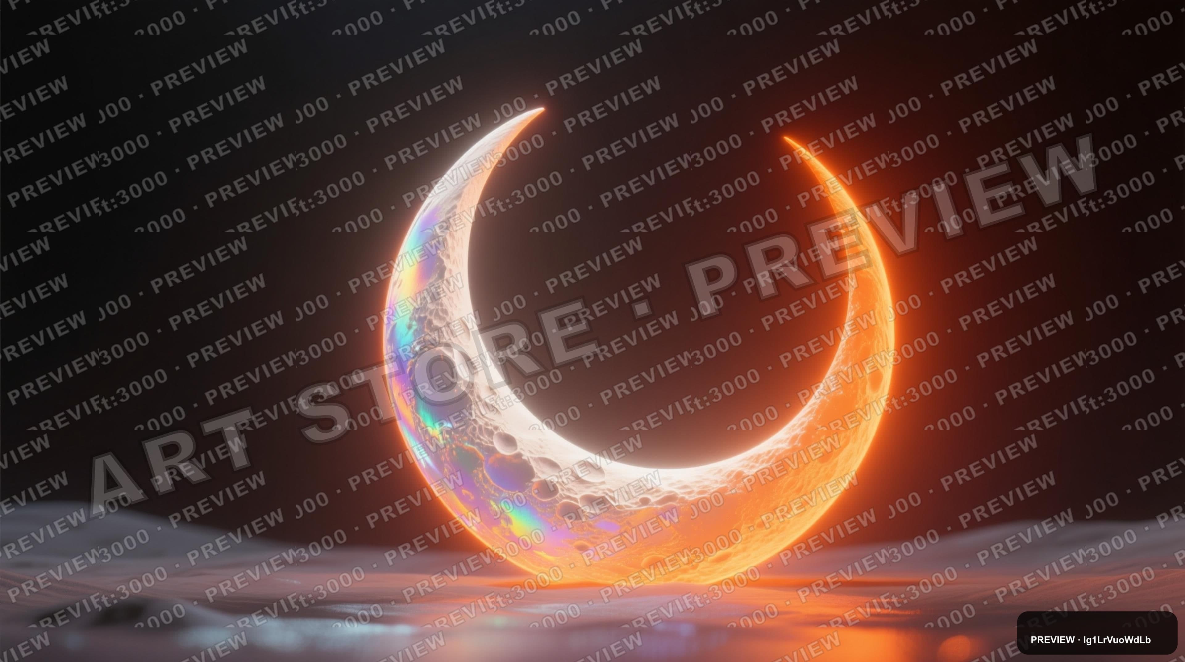 Moon, Cozy aesthetic, Holographic, Clean mood, Neon Orange accents, high deta... — wallpaper — 3840×2144, Neon, Cinematic, Cozy