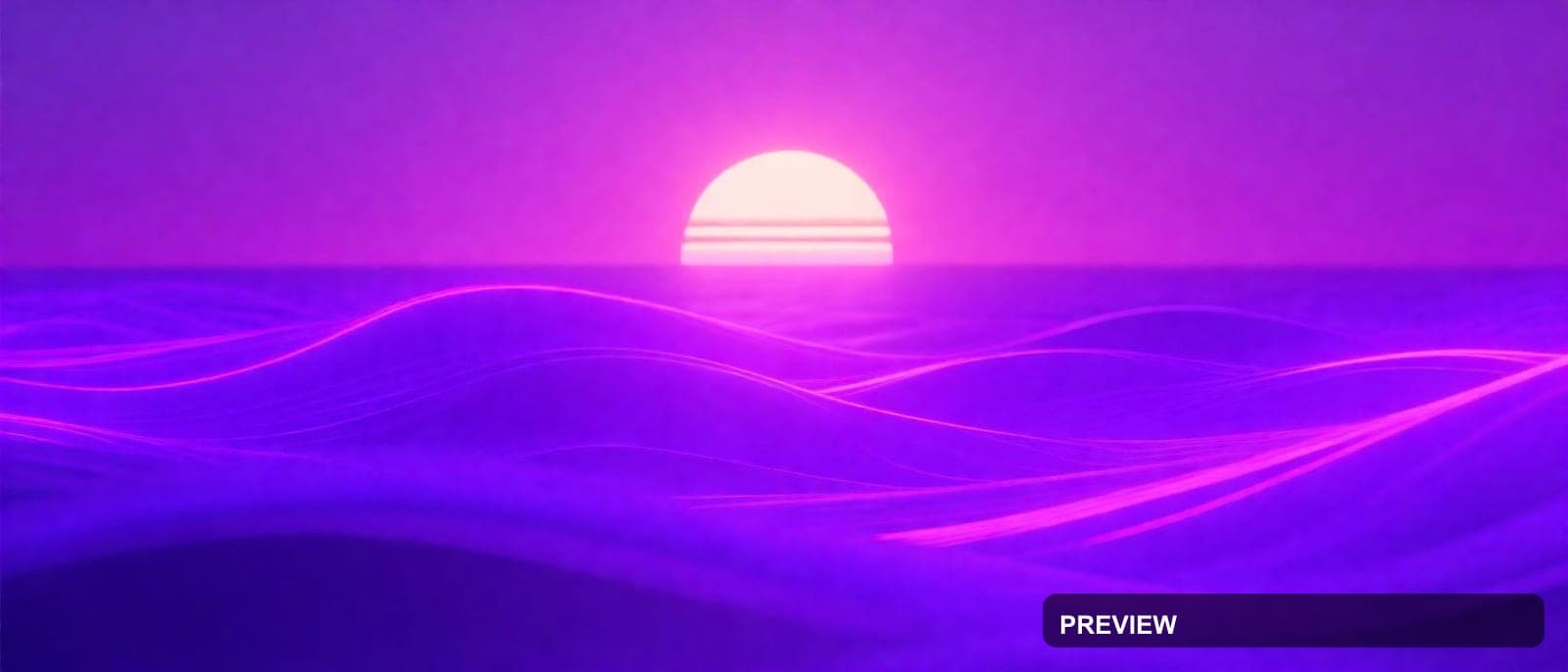 Sunrise, Neon aesthetic, Neon Glow, Dreamy mood, Neon Purple accents, Waves p... — wallpaper — 1680×720, Neon, Cinematic, Dreamy