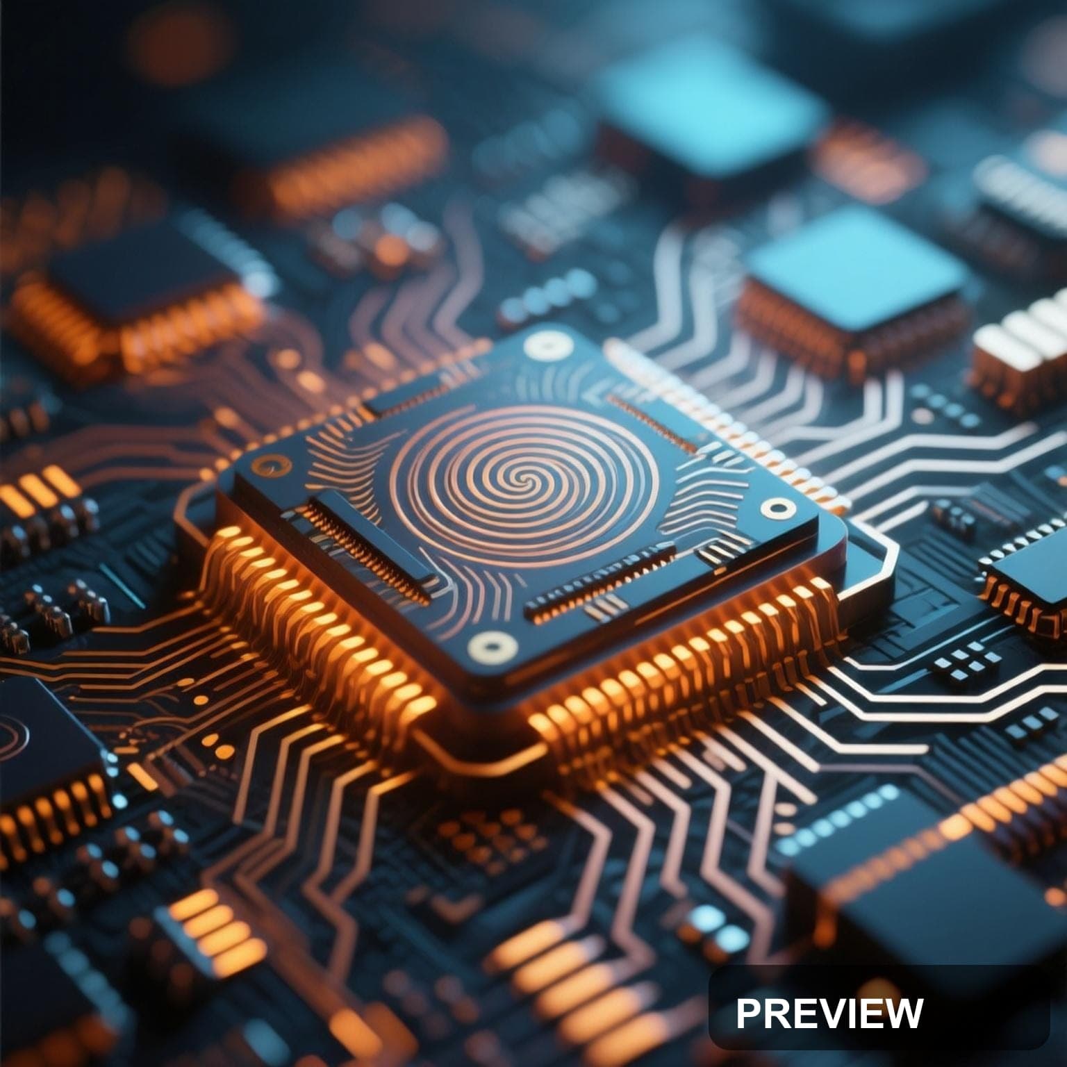 Microchip, Bright aesthetic, Airbrush, Mysterious mood, Warm Palette accents,... — wallpaper — 1536×1536, Space, Cinematic, Mysterious