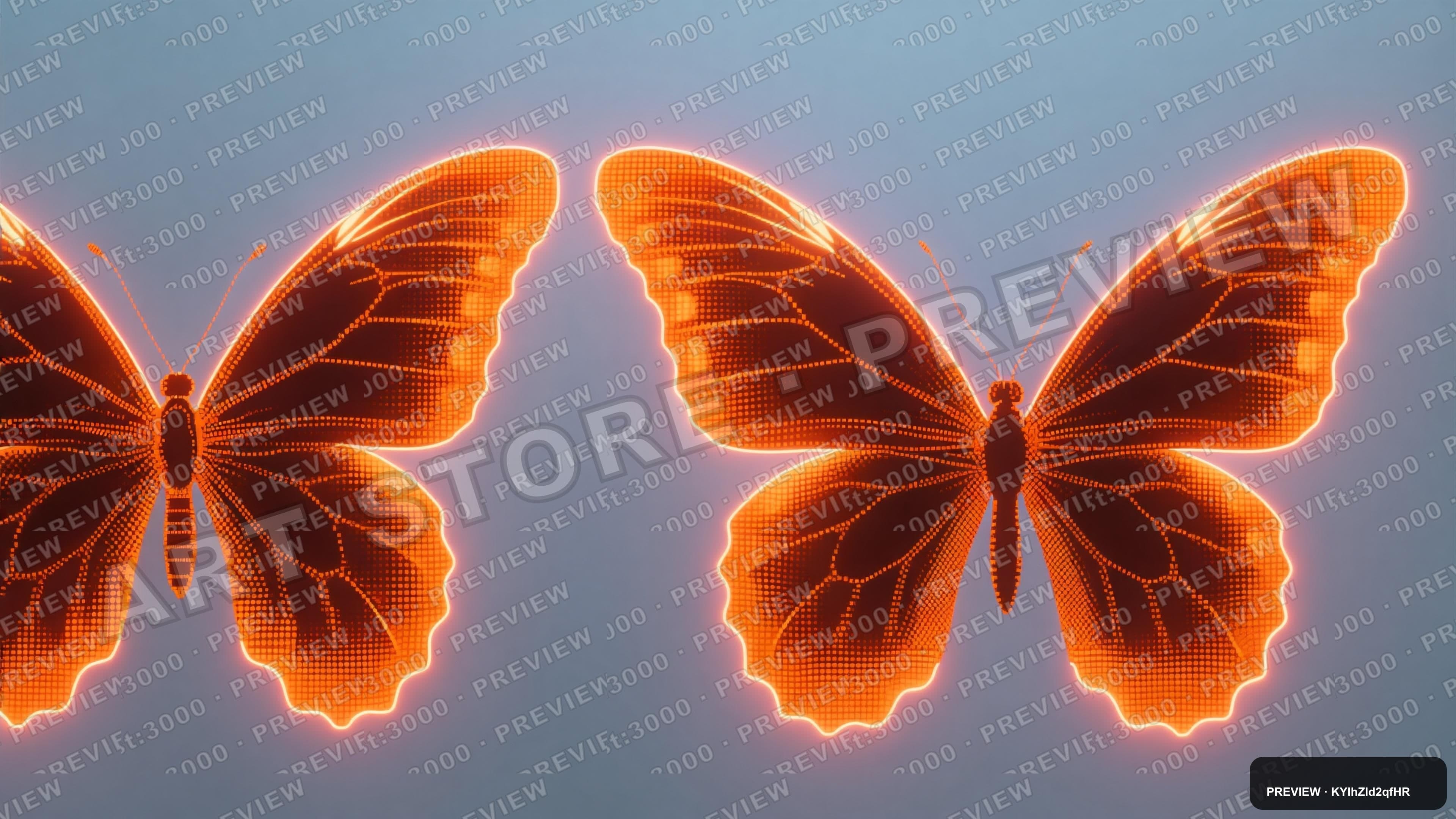 Butterflies, Abstract aesthetic, Dithered, Clean mood, Neon Orange accents, u... — wallpaper — 3840×2160, Neon, Cinematic, Clean