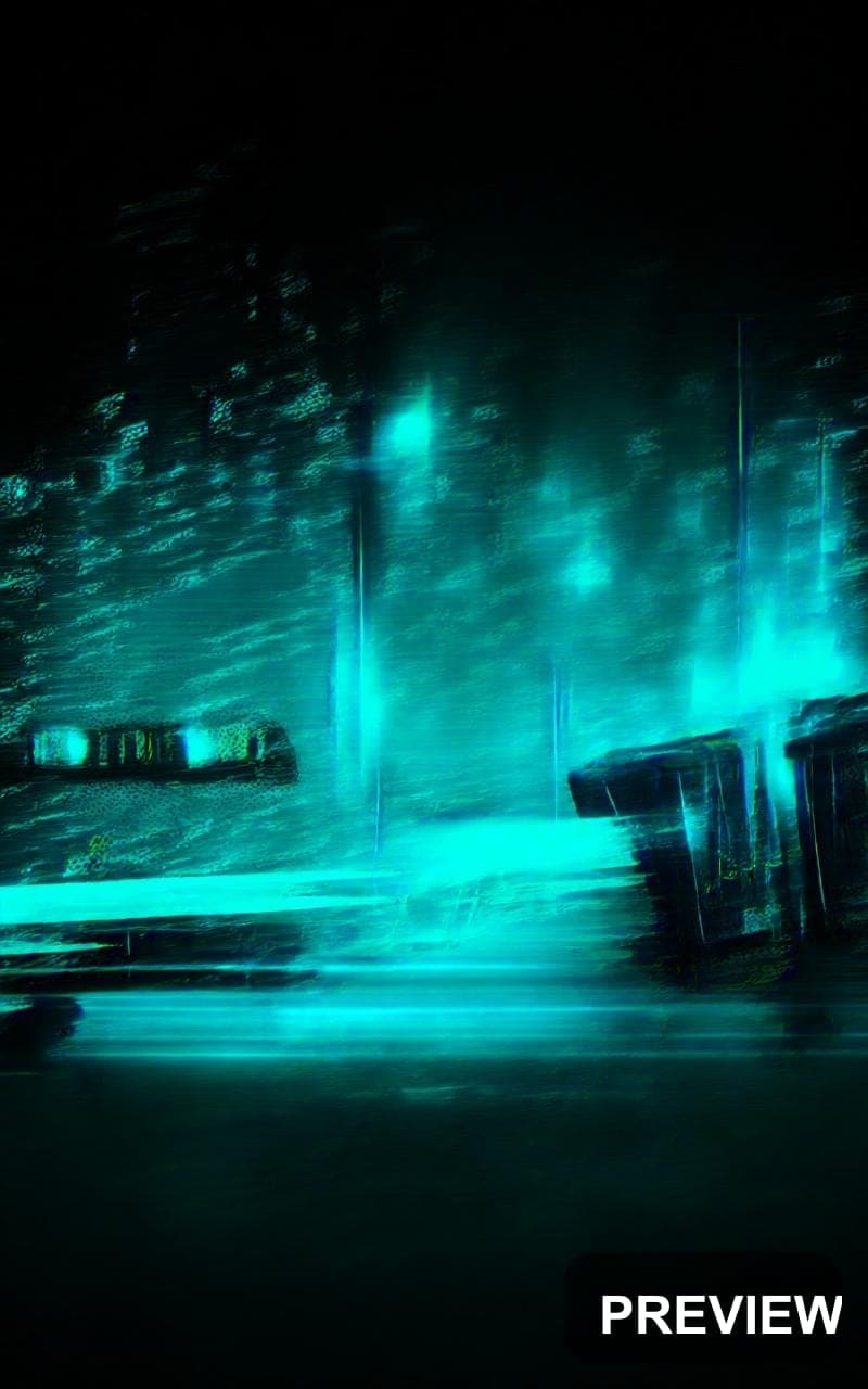 Airport, Futuristic aesthetic, Glitch Art, Noir mood, Neon Teal accents, Half... — wallpaper — 800×1280, Neon, Cinematic, Soft