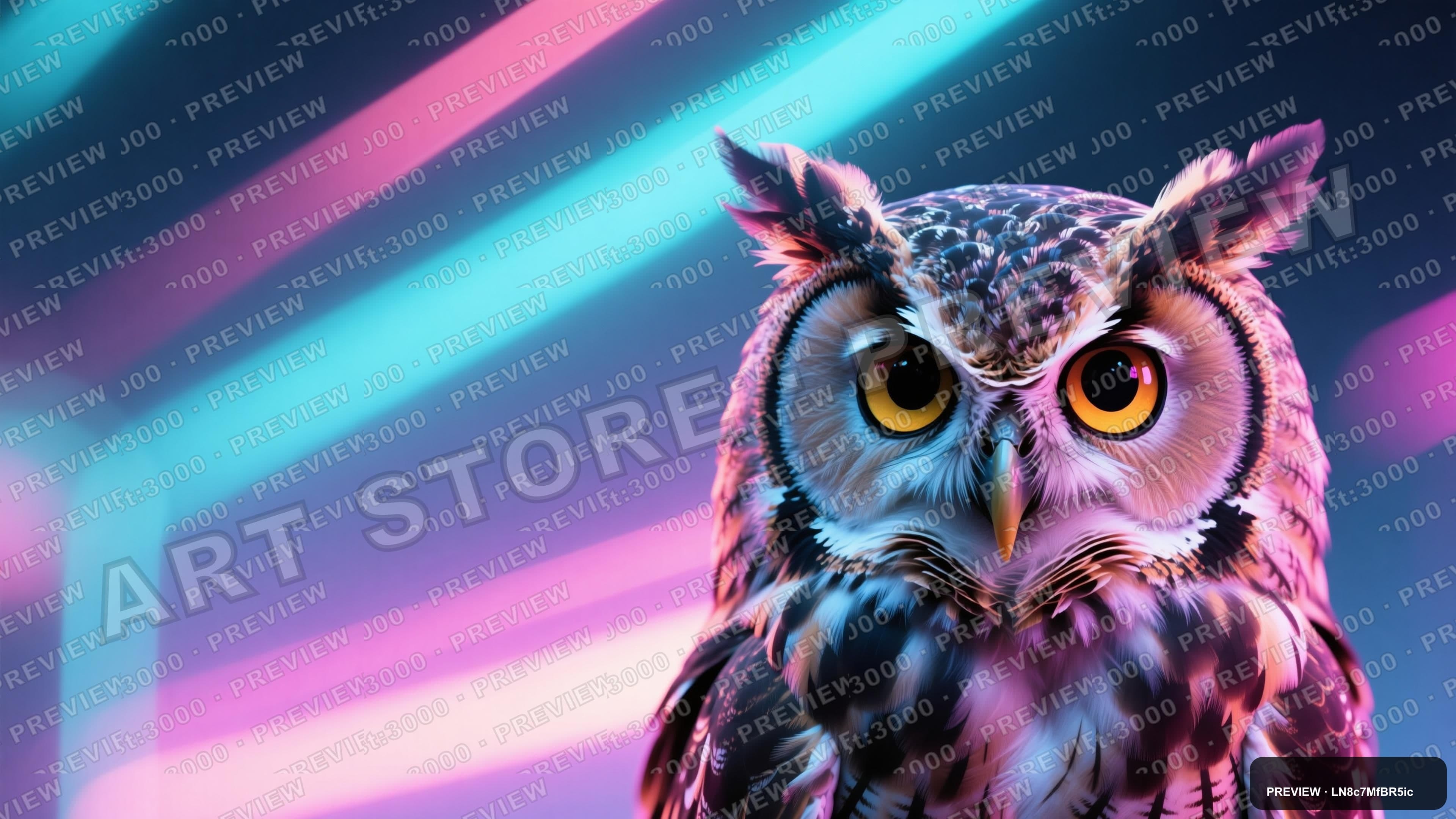 Owls, Synthwave aesthetic, Long Exposure, Playful mood, Muted accents, ultra ... — wallpaper — 3840×2160, Neon, Cinematic, Playful