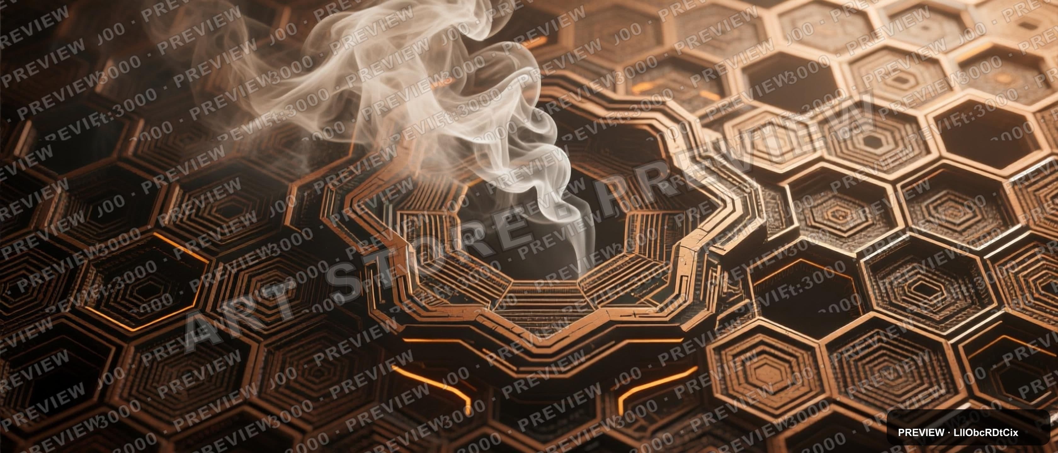 Smoke, Mythic aesthetic, Etching, Futuristic mood, Earth Tones accents, Hexag... — wallpaper — 3360×1440, Space, Cinematic, Soft