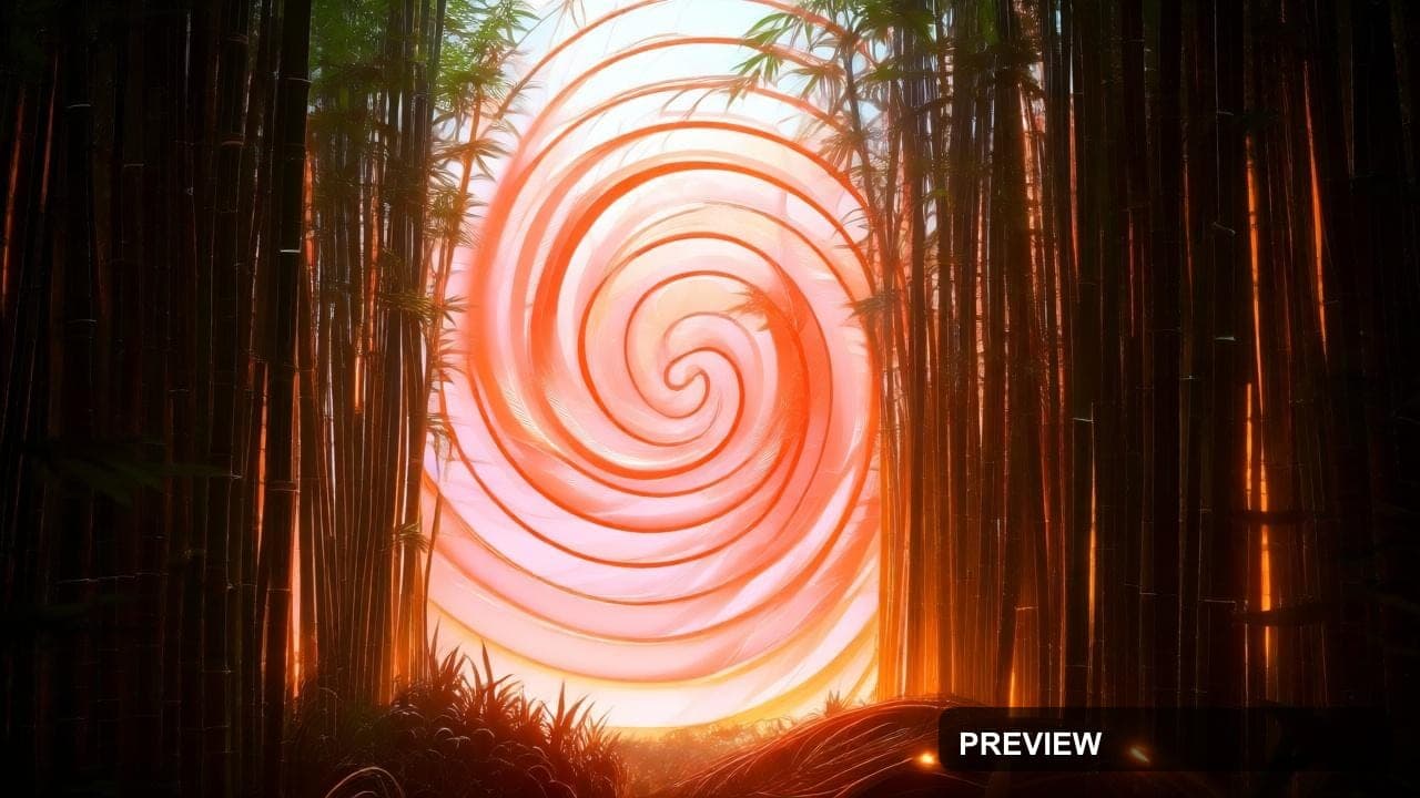 Bamboo Grove, Space aesthetic, Photorealistic, Dreamy mood, Neon Orange accen... — wallpaper — 1280×720, Neon, Photorealistic, Dreamy