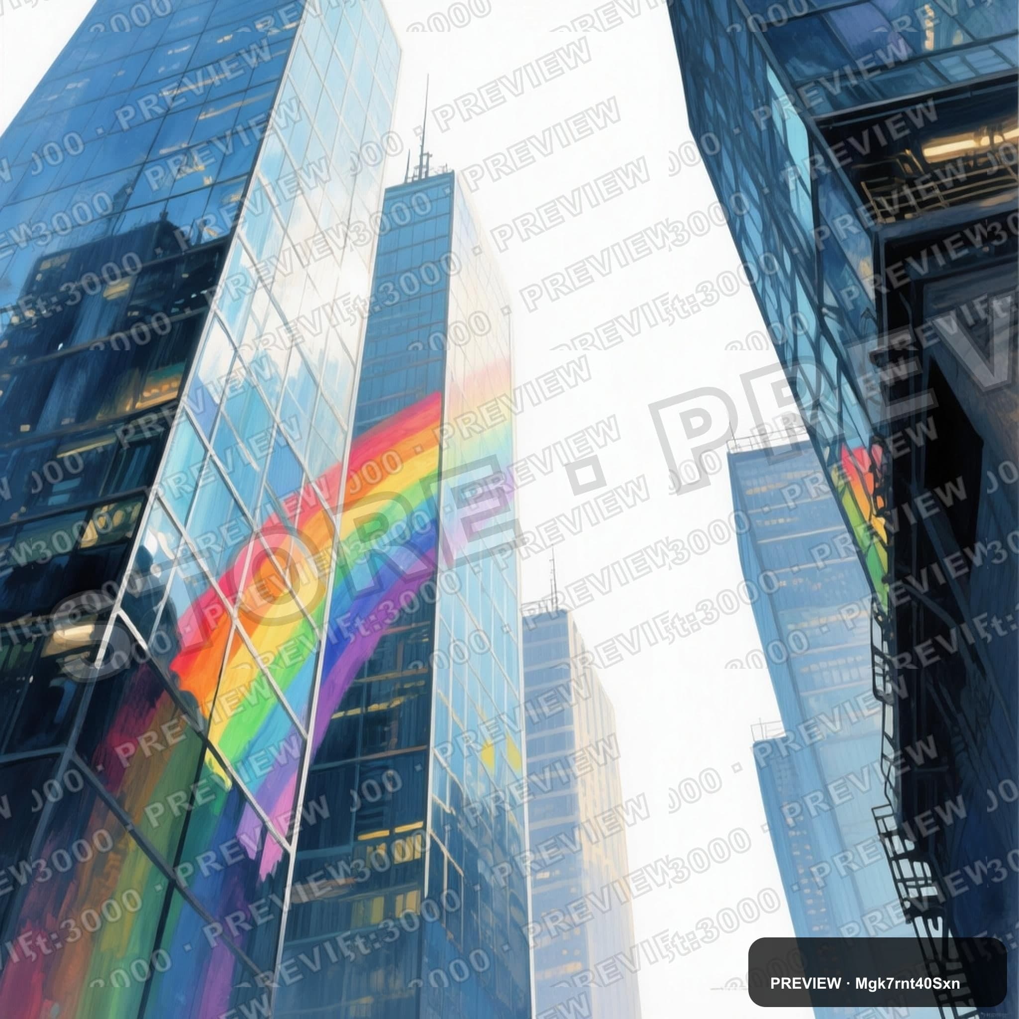 Glass Towers, Industrial aesthetic, Gouache, Clean mood, Rainbow accents, hig... — wallpaper — 2048×2048, Space, Cinematic, Clean
