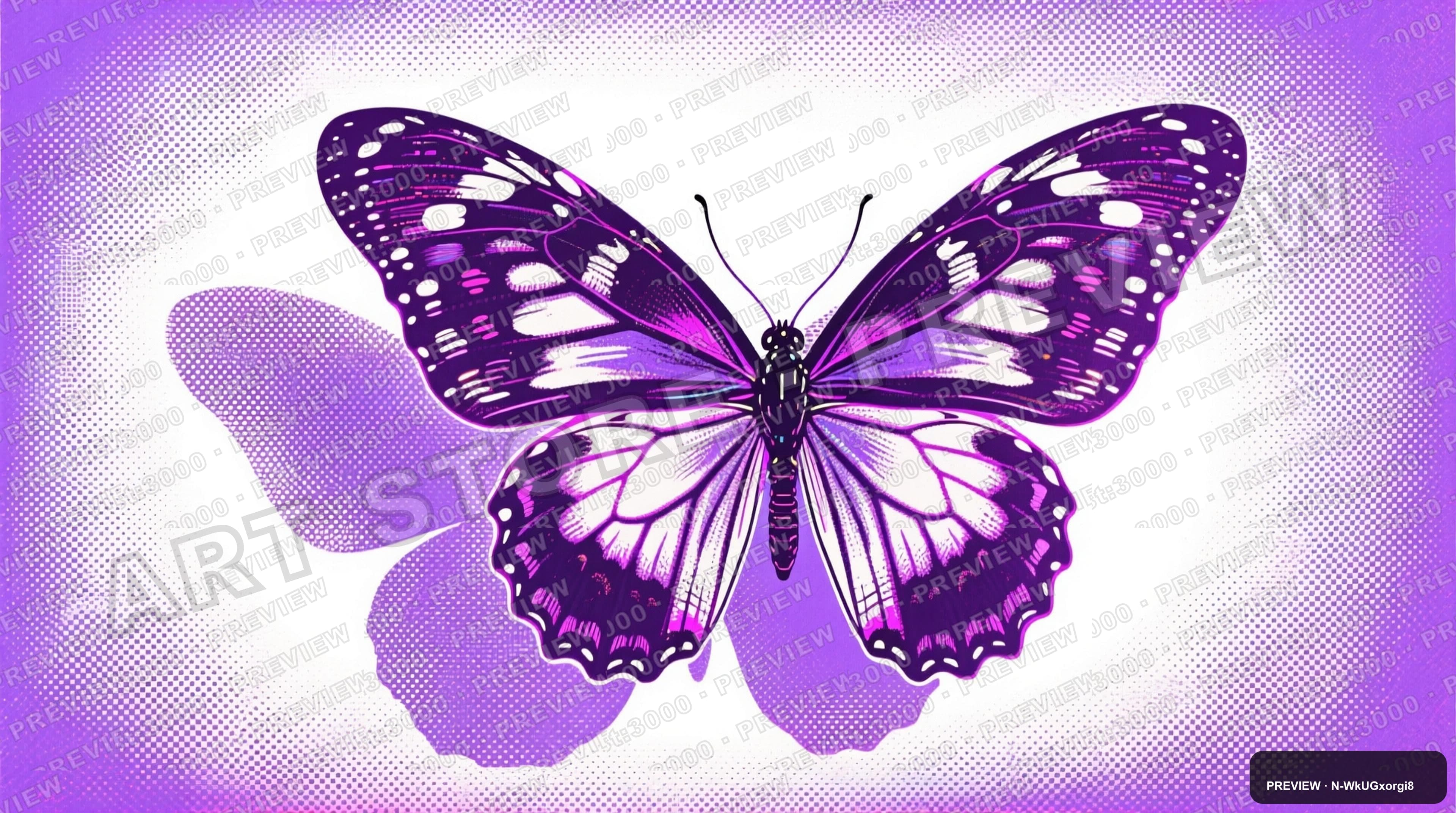 Butterflies, Tech aesthetic, Lithograph, Calm mood, Neon Violet accents, Half... — wallpaper — 3840×2144, Neon, Cinematic, Calm