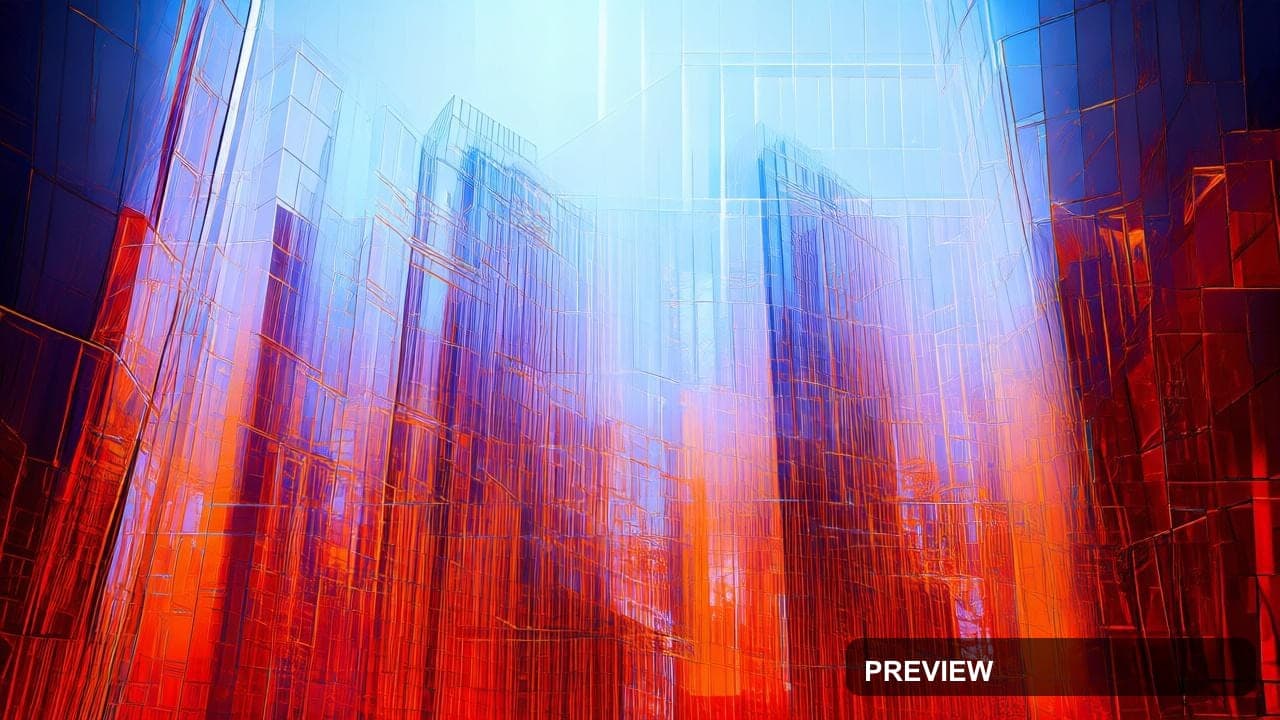 Glass Towers, Epic aesthetic, Collage, Bright mood, Neon Orange accents, Futu... — wallpaper — 1280×720, Neon, Cinematic, Bright
