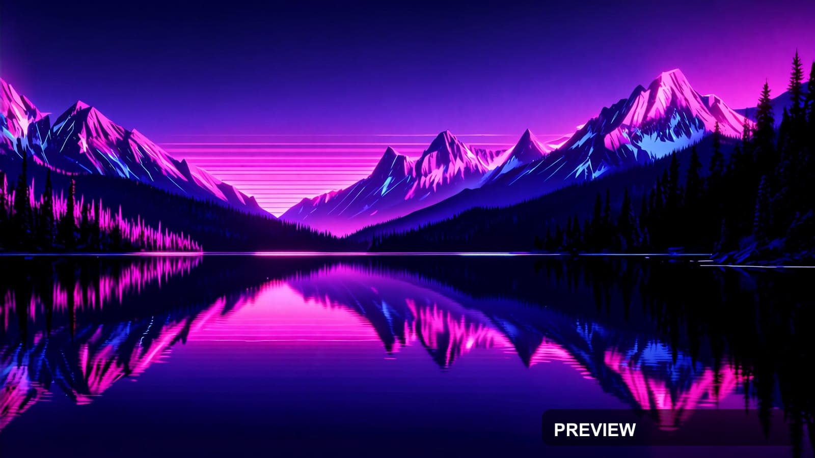Mountain Lake, Retro Arcade aesthetic, Cinematic, Bold mood, Neon Magenta acc... — wallpaper — 3840×2160, Neon, Cinematic, Bold