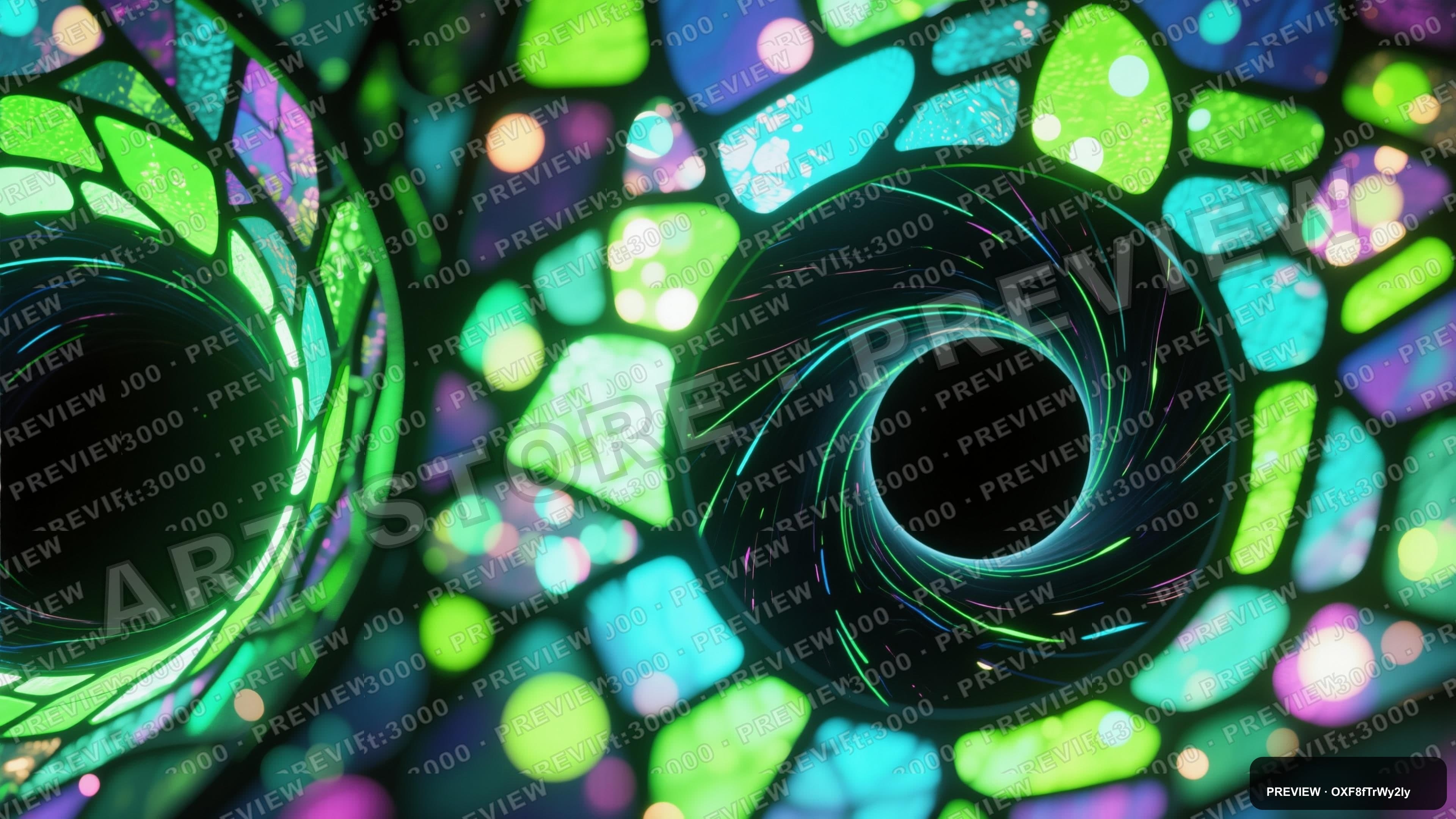 Black Hole, Synthwave aesthetic, Stained Glass, Dreamy mood, Neon Lime accent... — wallpaper — 3840×2160, Neon, Cinematic, Dreamy