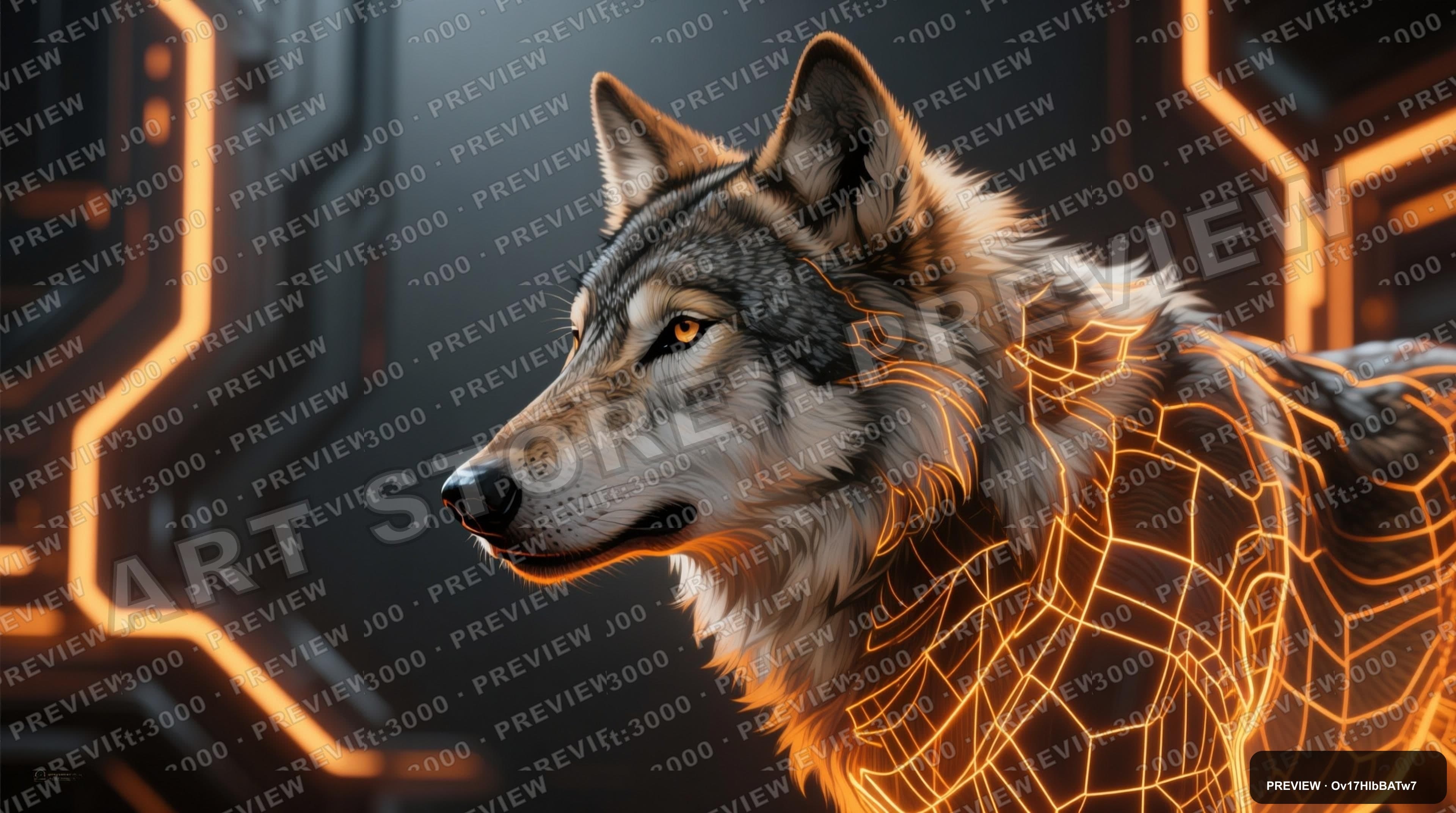 Wolves, Luxury aesthetic, Matte Painting, Futuristic mood, Amber accents, Neo... — wallpaper — 3840×2144, Neon, Cinematic, Soft