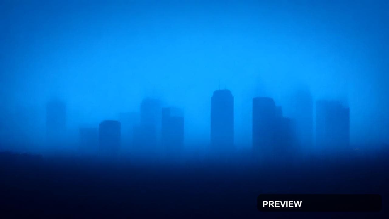 Cityscape, Chill aesthetic, Minimalist, Moody mood, Blue accents, 70s vibe, h... — wallpaper — 1280×720, Space, Cinematic, Moody