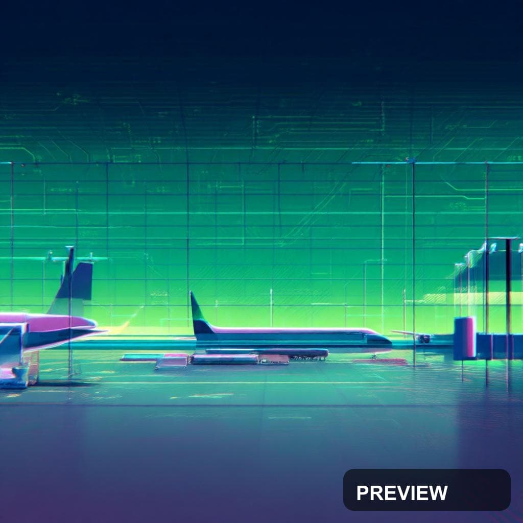 Airport, Vaporwave aesthetic, Stylized Illustration, Cozy mood, Neon Green ac... — wallpaper — 1024×1024, Neon, Cinematic, Cozy