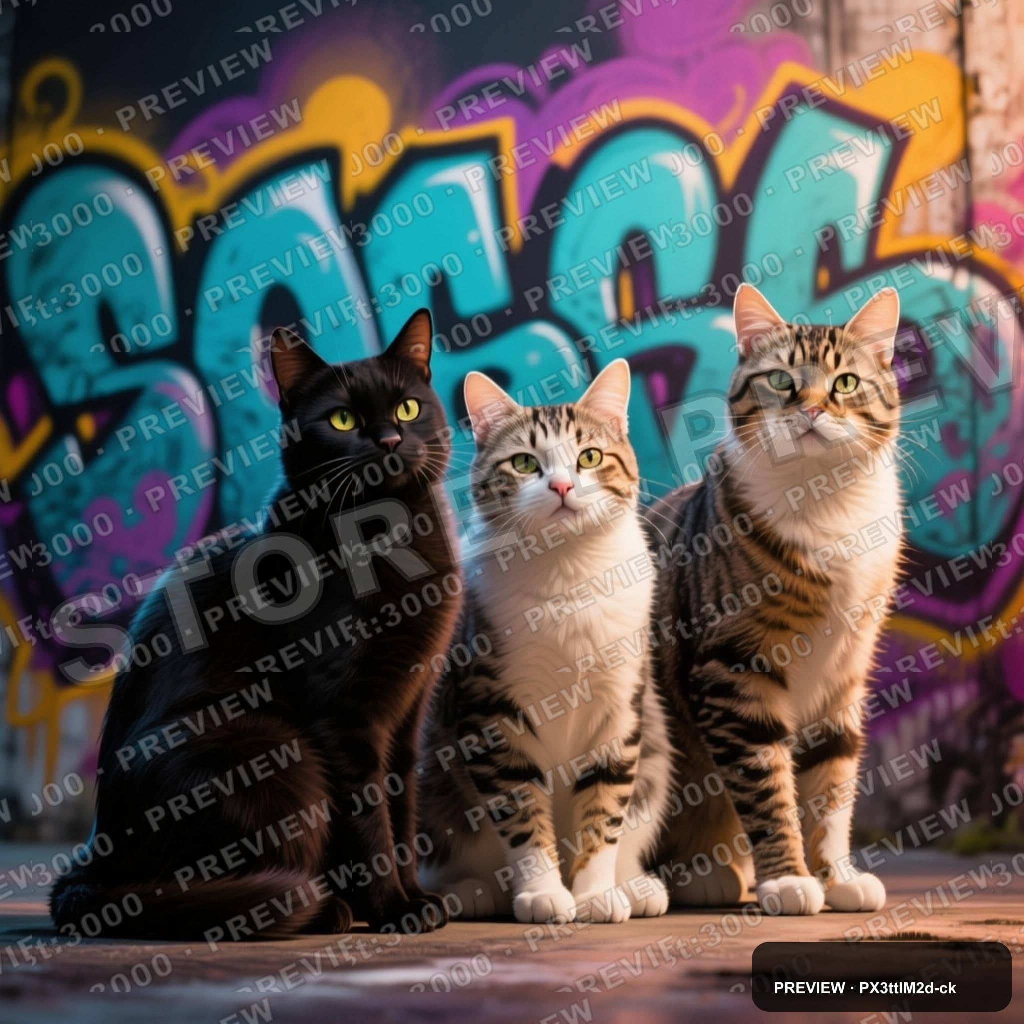 Cats, Epic aesthetic, Graffiti, Nostalgic mood, Tri-tone accents, Modern vibe... — wallpaper — 2048×2048, Space, Cinematic, Soft