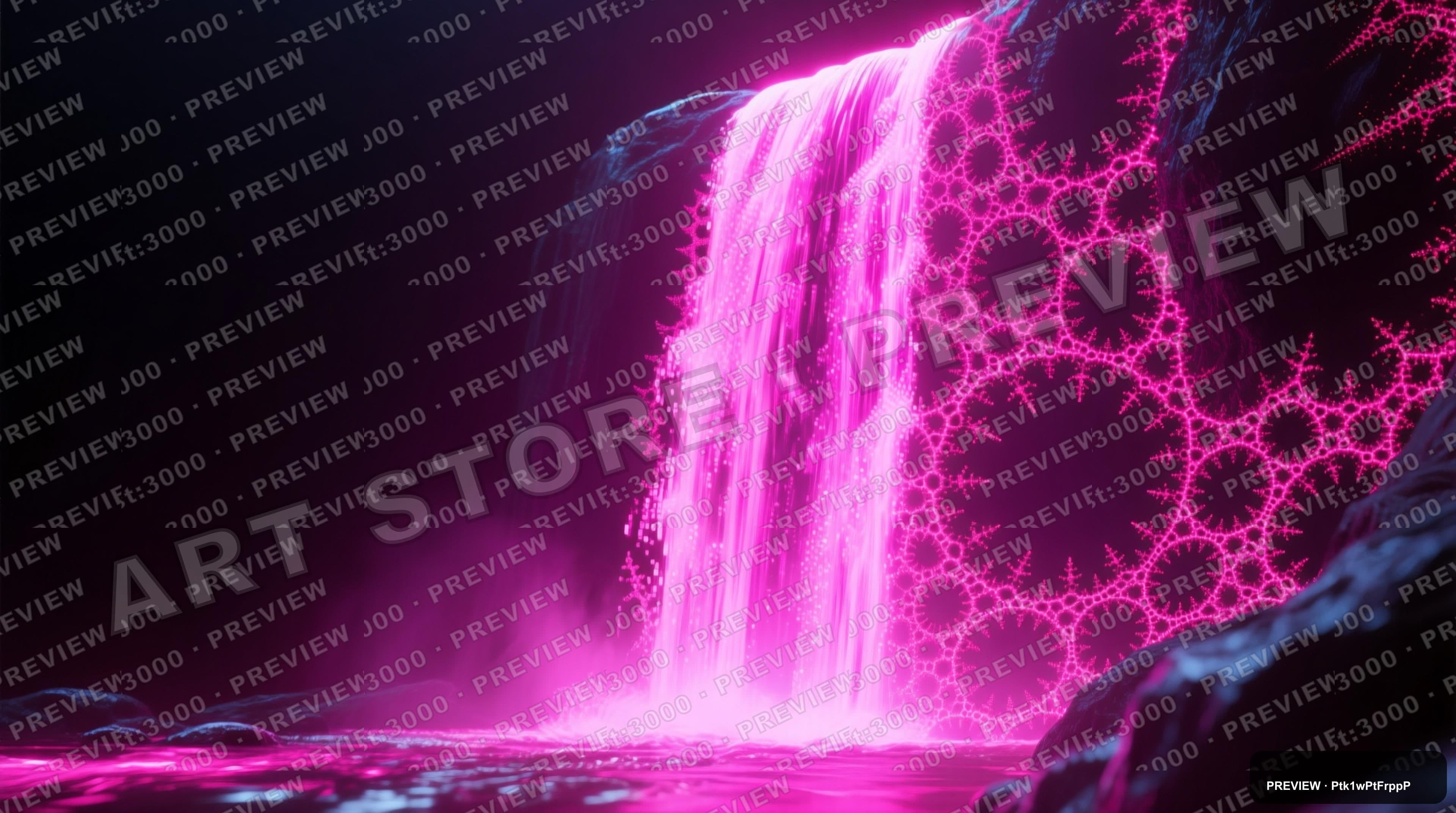 Waterfall, Neon aesthetic, Dithered, Clean mood, Neon Pink accents, Fractals ... — wallpaper — 3840×2144, Neon, Cinematic, Clean