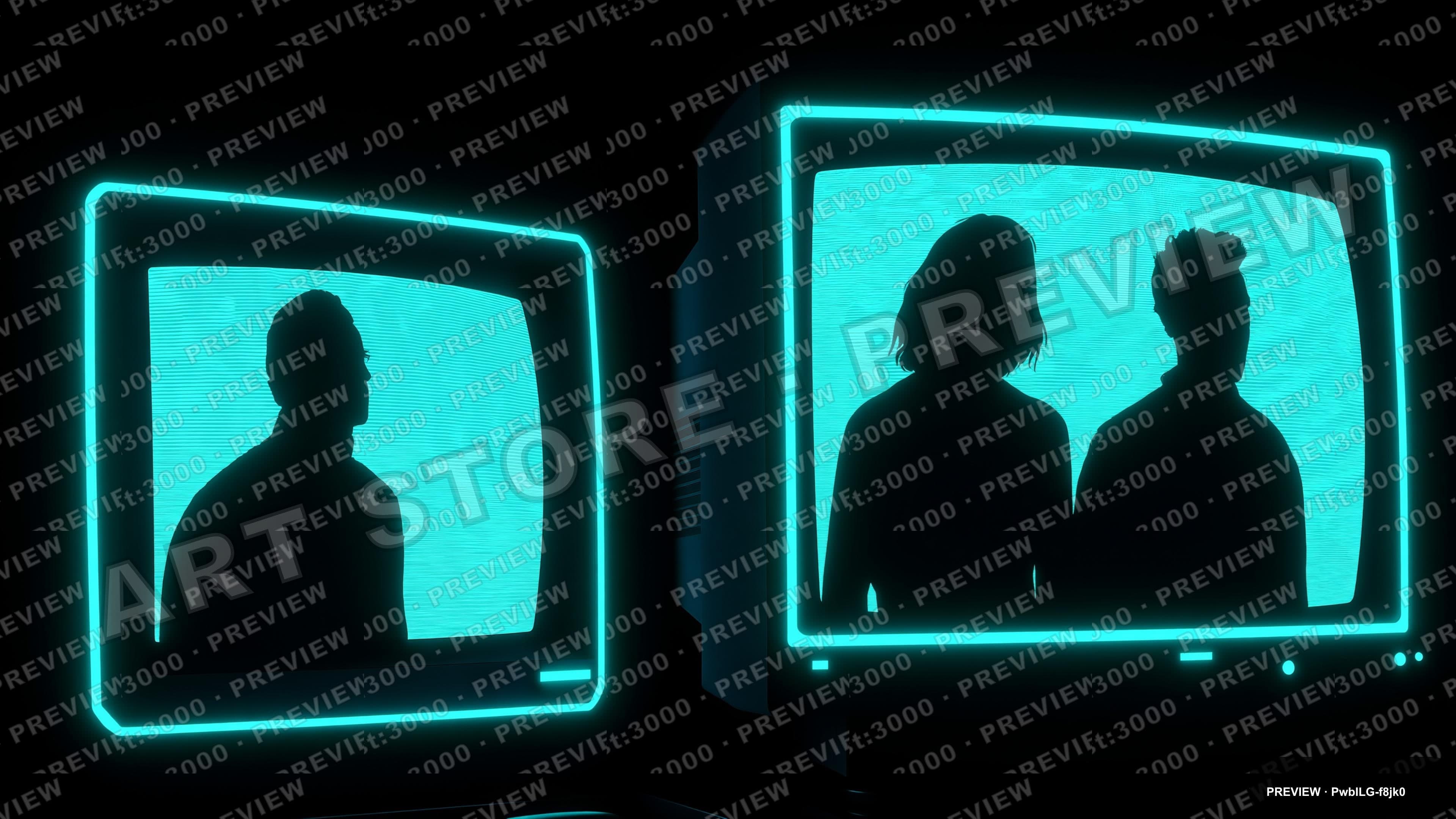 CRT Monitor, Retro Arcade aesthetic, Silhouette, Nostalgic mood, Turquoise ac... — wallpaper — 3840×2160, Neon, Cinematic, Nostalgic