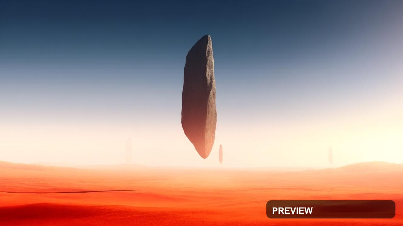 a surreal desert with floating monoliths, soft cinematic lighting, smooth gra... — wallpaper — 1280×720, Space, Cinematic, Soft